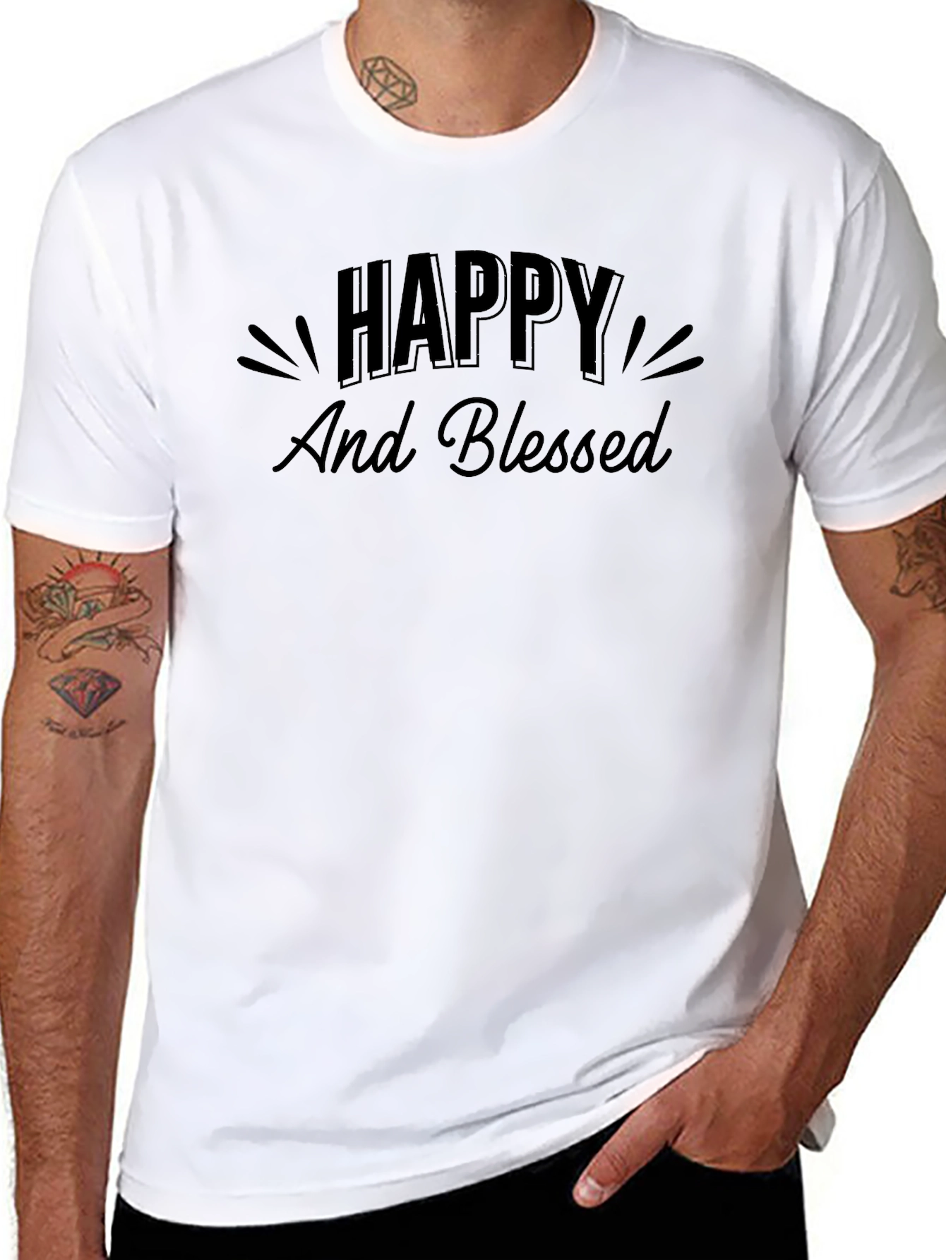 Happy & Blessed Graphic Tee - Stylish Comfort
