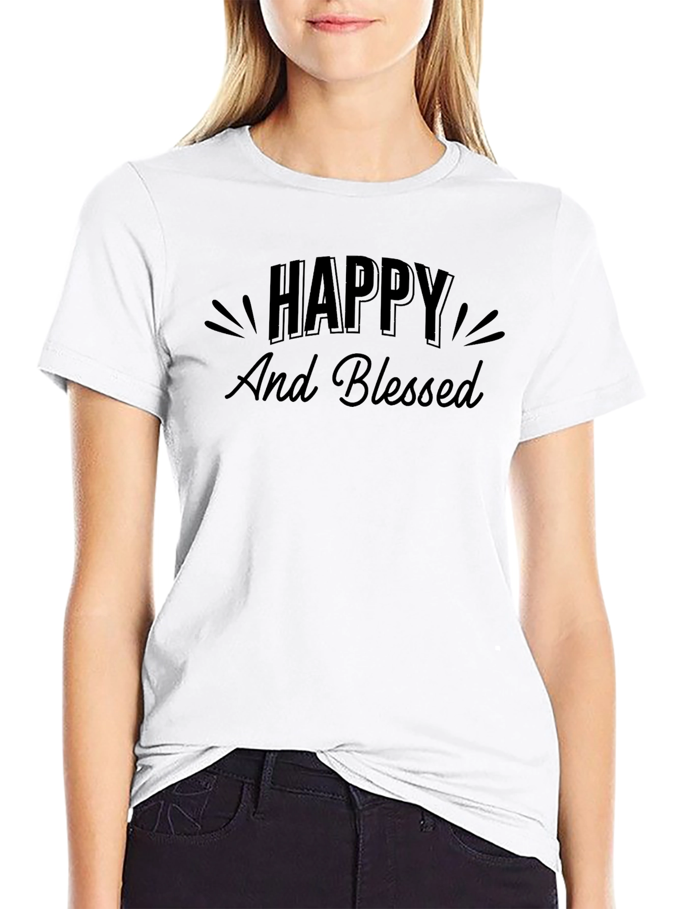 Happy & Blessed Graphic Tee - Stylish Comfort