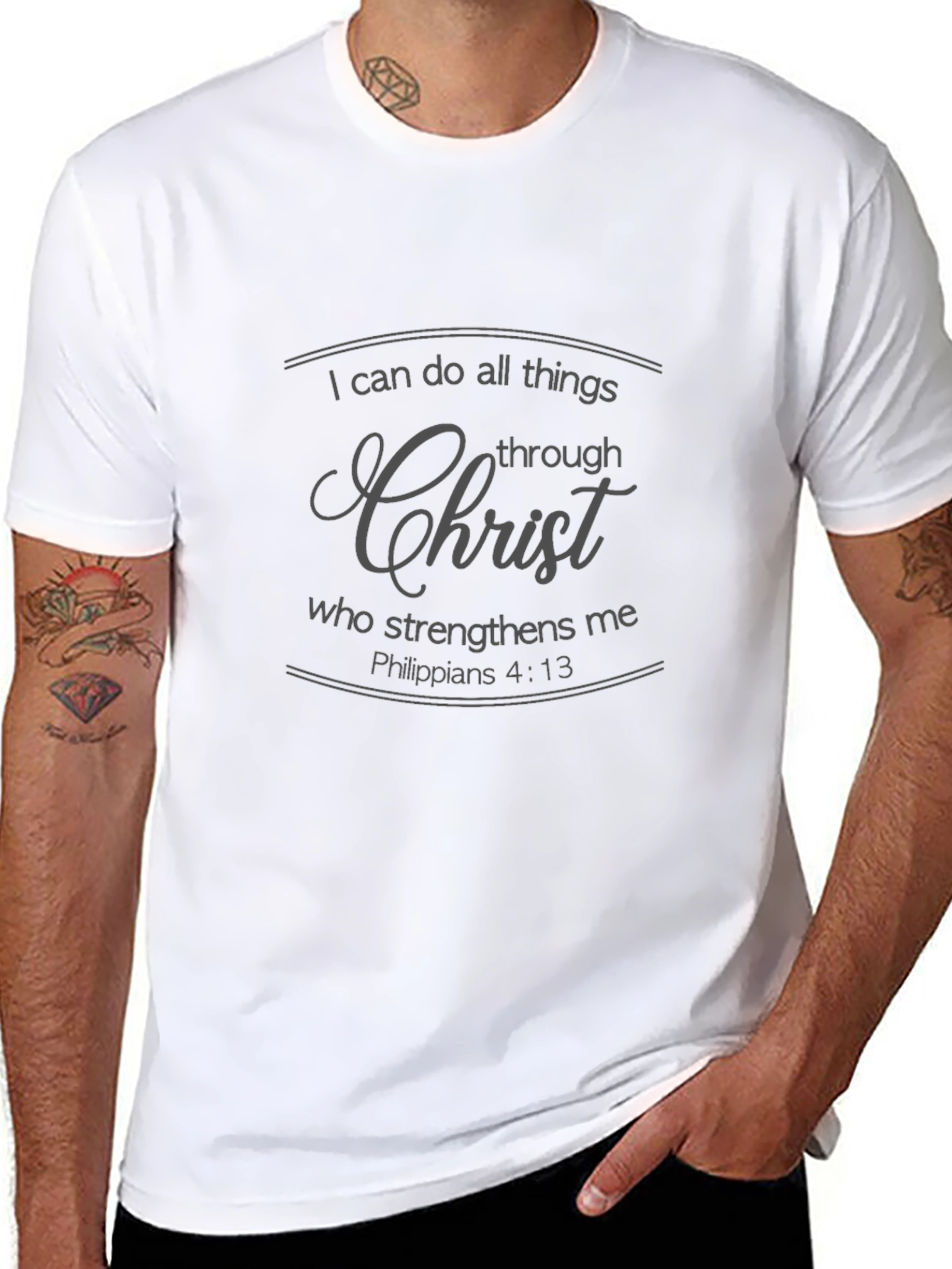 I Can Do All Things Through Christ Black T-Shirt