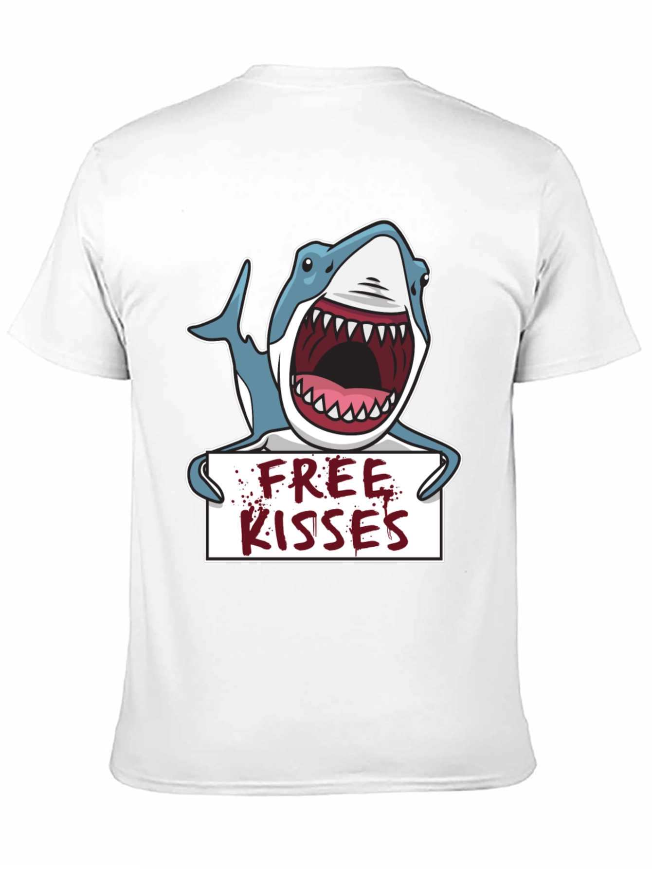 Free Kisses Shark Graphic Tee - Mens Black T-Shirt