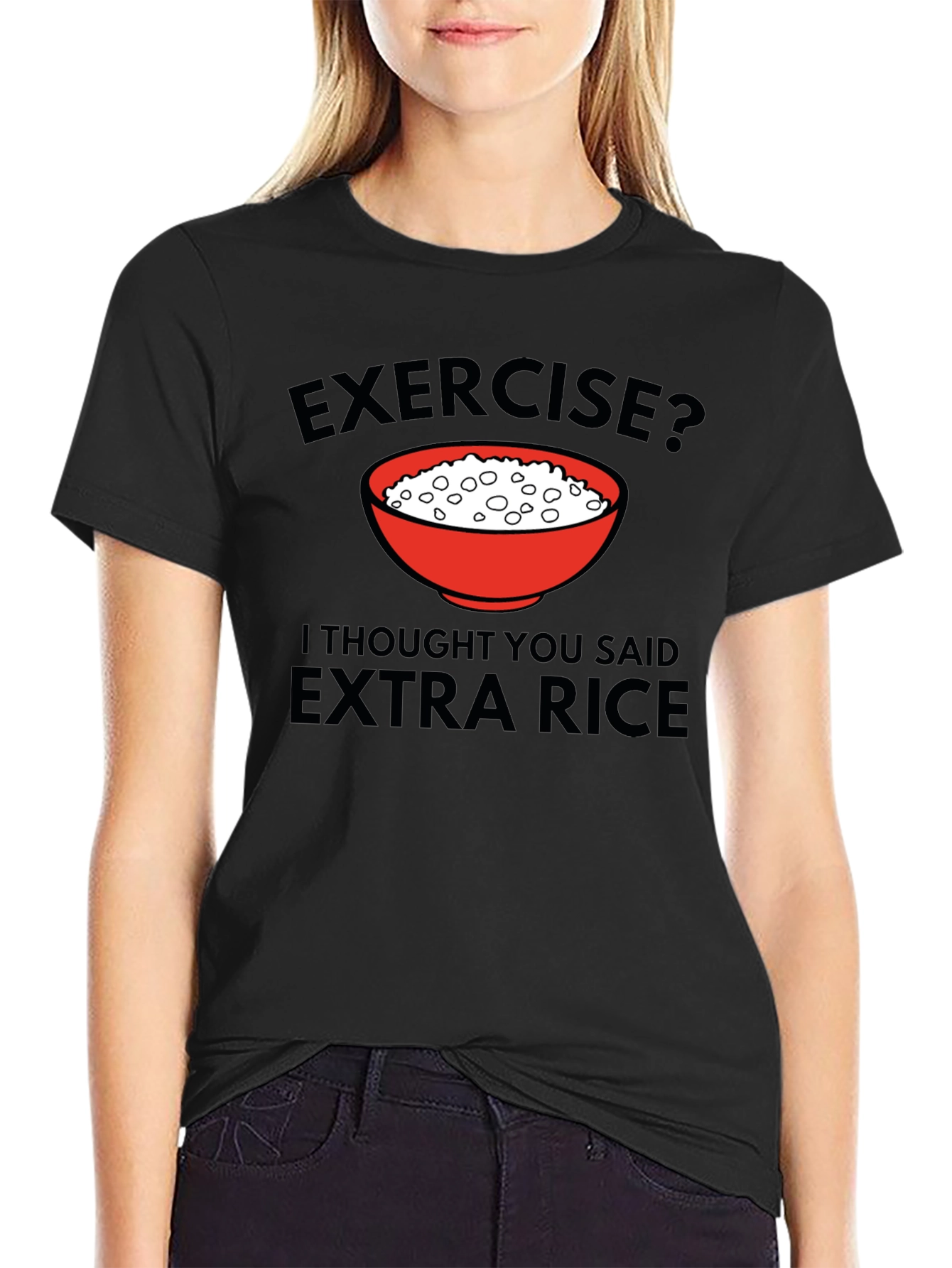 Exercise? Extra Rice T-Shirt - Funny Foodie Tee