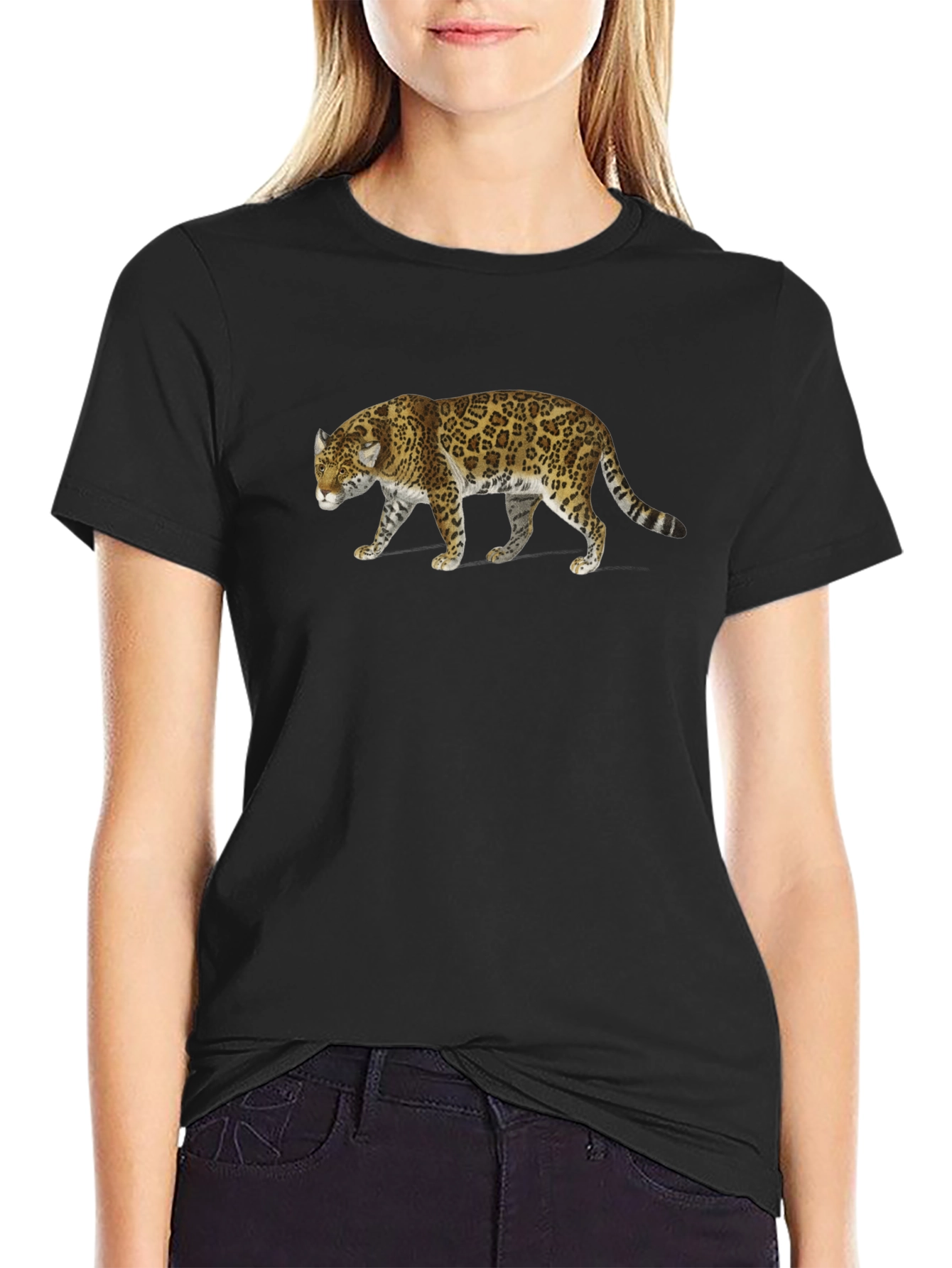 Black T-Shirt with Jaguar Graphic