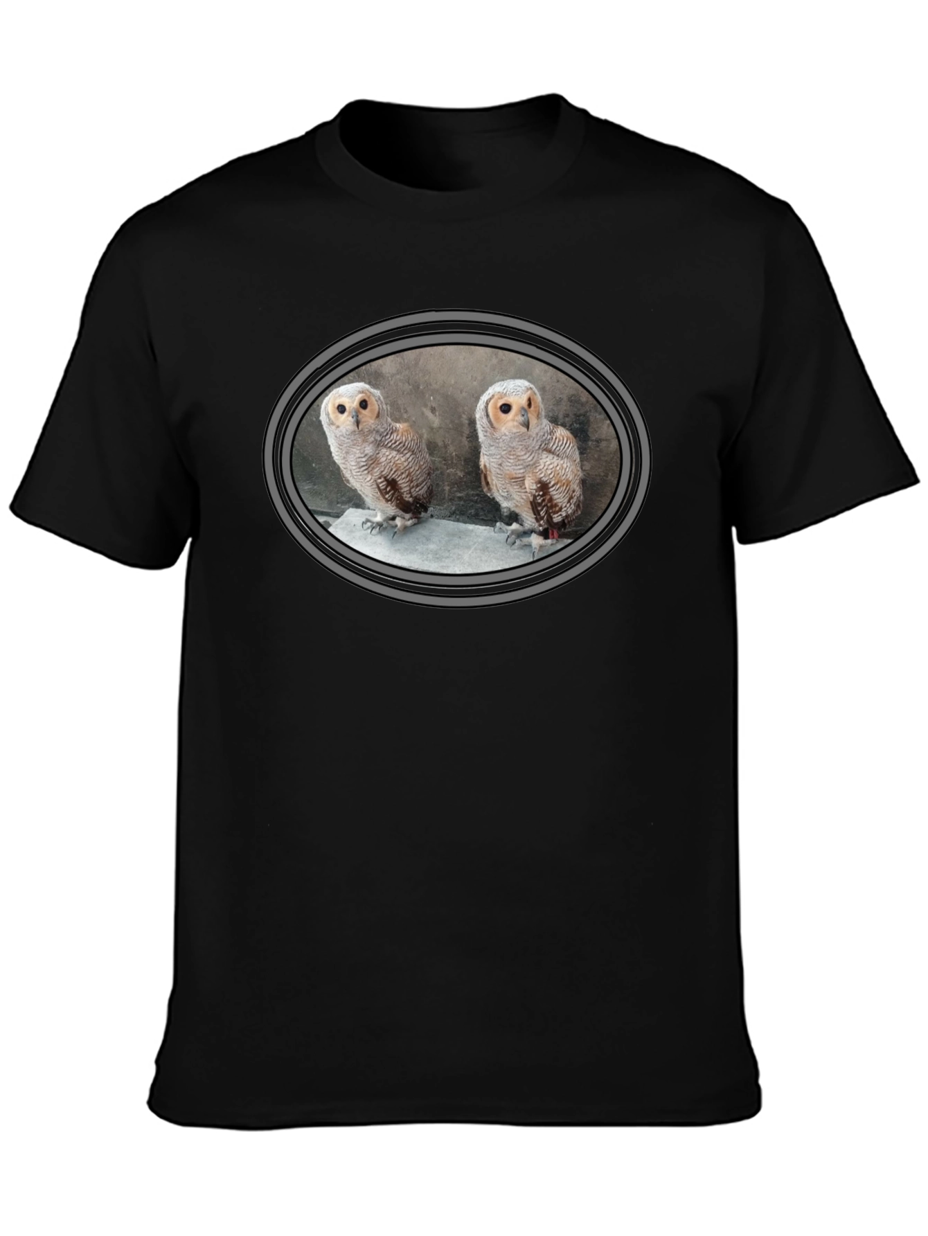 Owl Design Black T-Shirt - Mens Graphic Tee