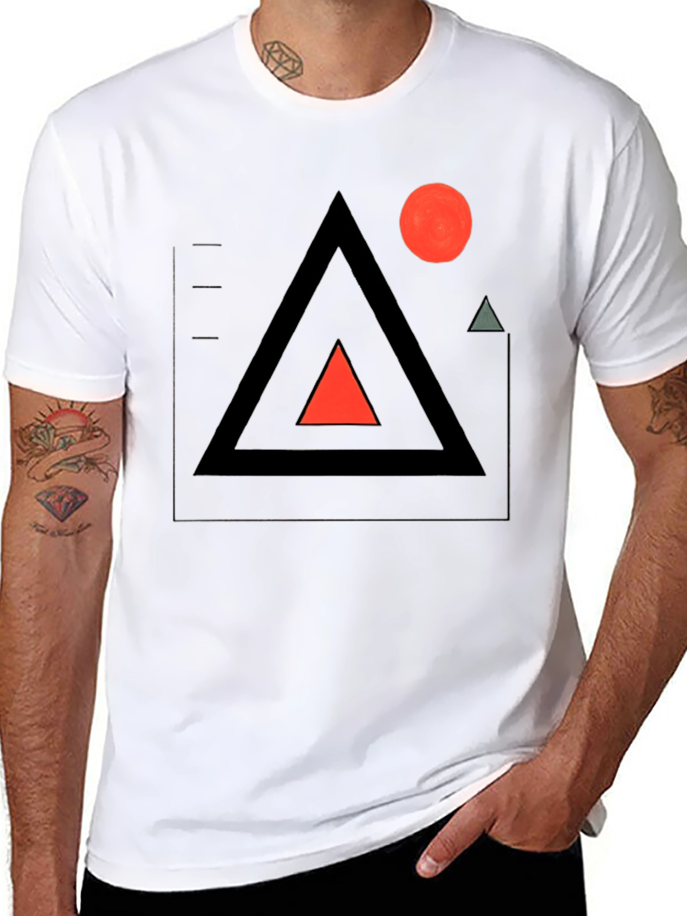 Geometric Graphic Tee - Modern Minimalist Design
