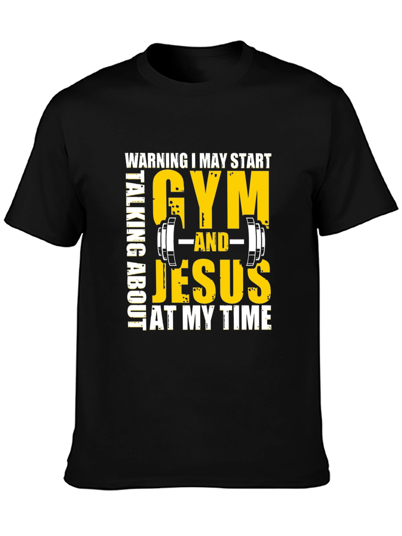 Gym & Jesus T-Shirt - Black Graphic Tee