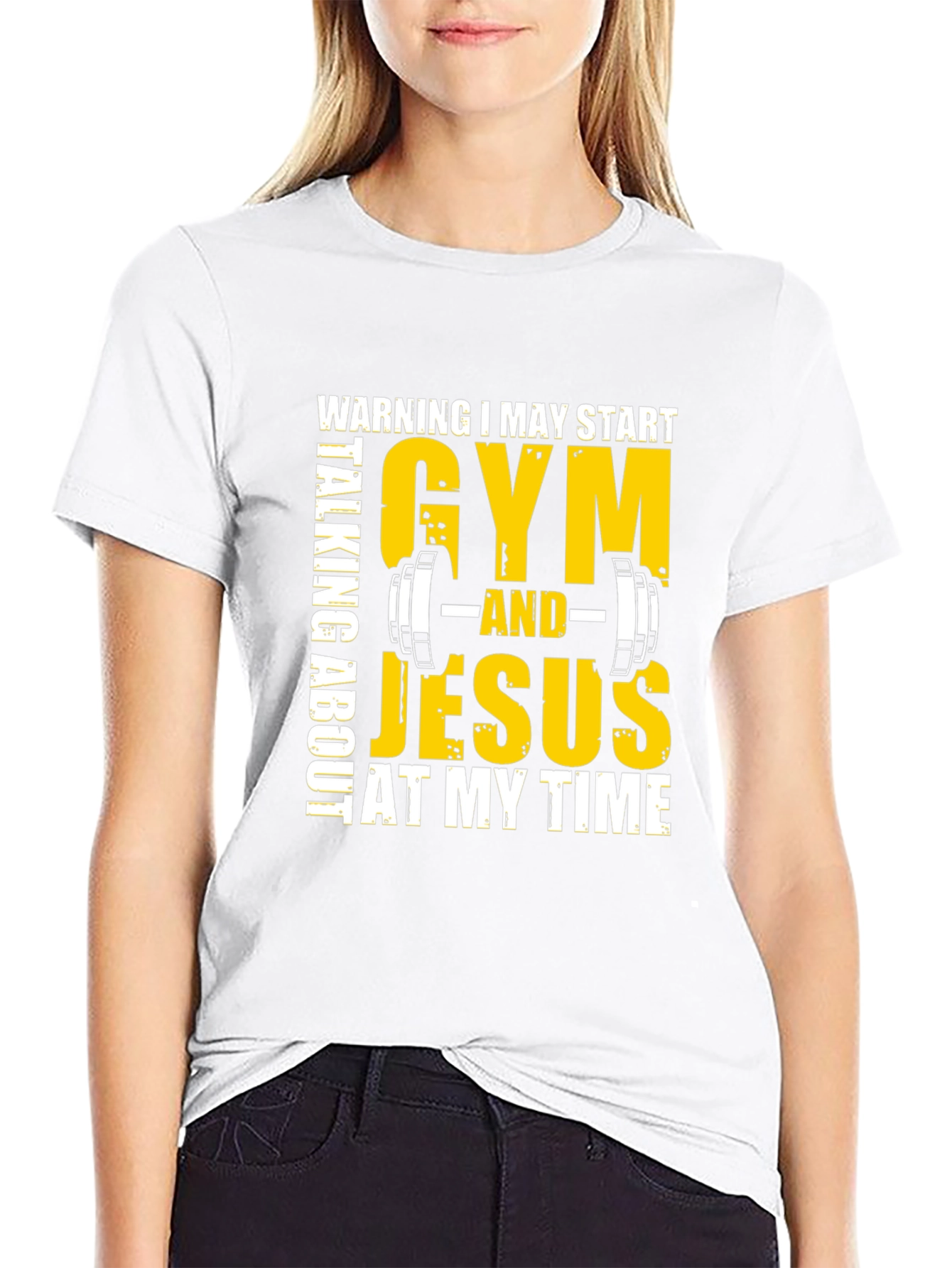 Gym & Jesus T-Shirt - Black Graphic Tee