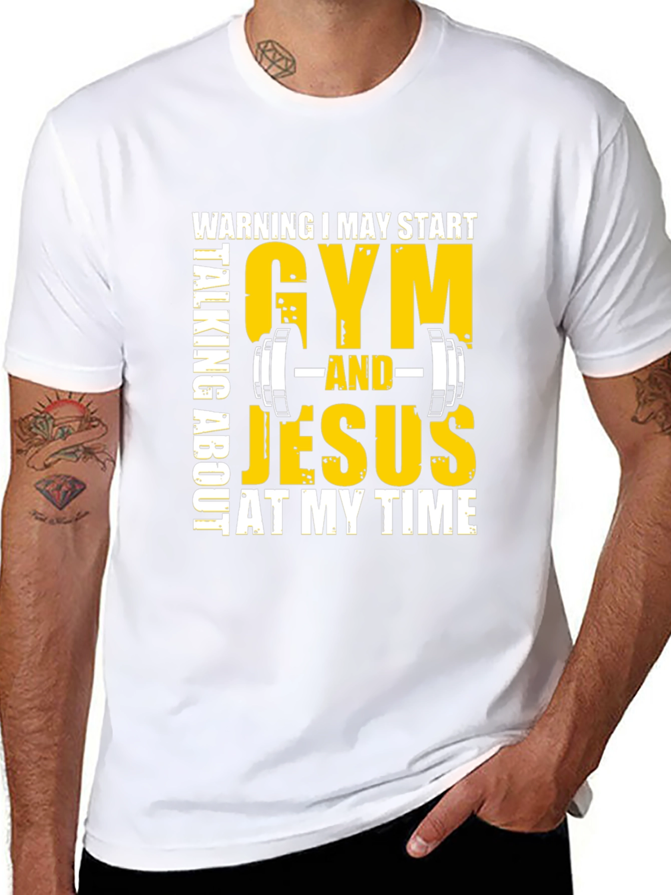 Gym & Jesus T-Shirt - Black Graphic Tee
