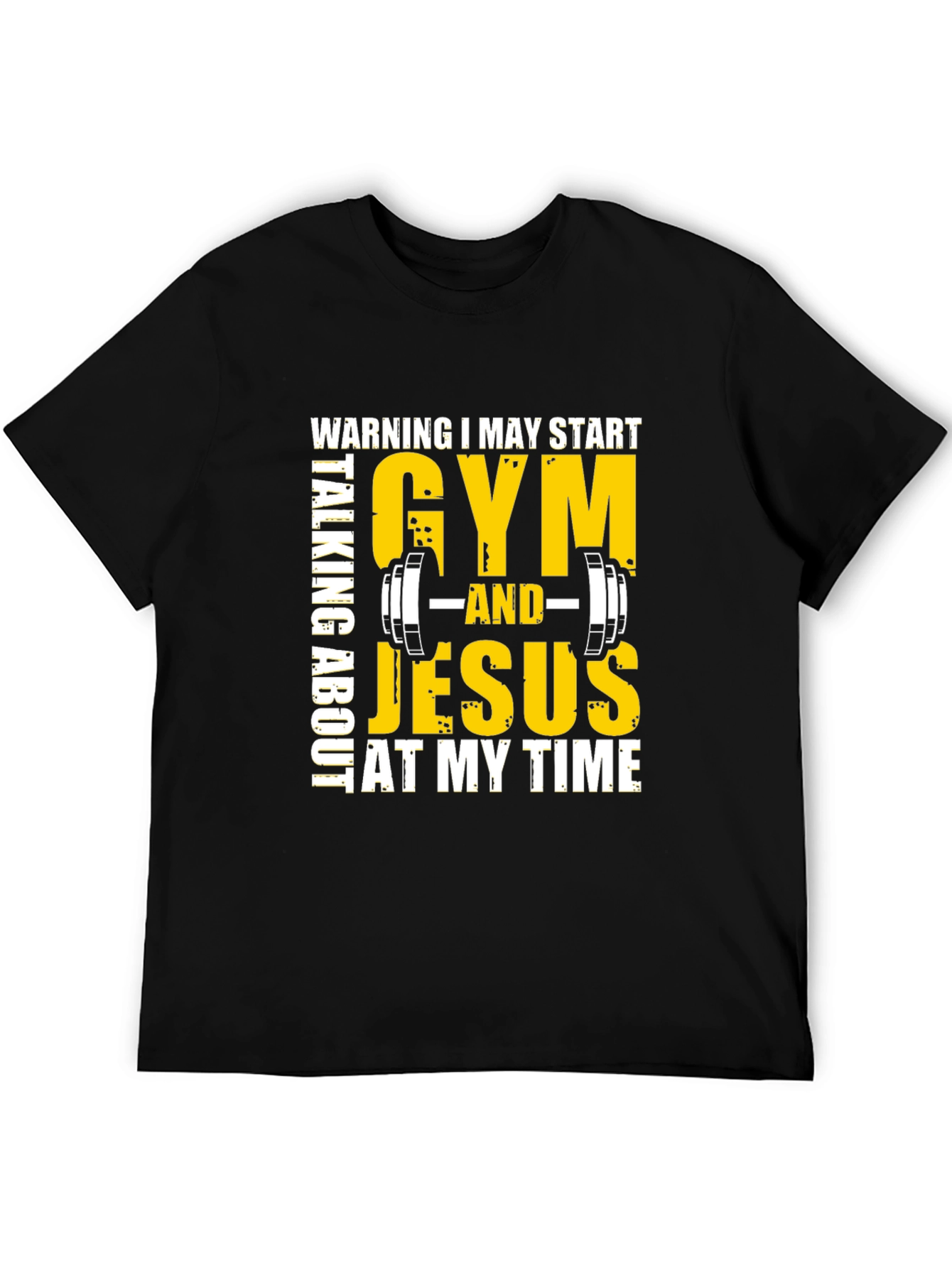 Gym & Jesus T-Shirt - Black Graphic Tee
