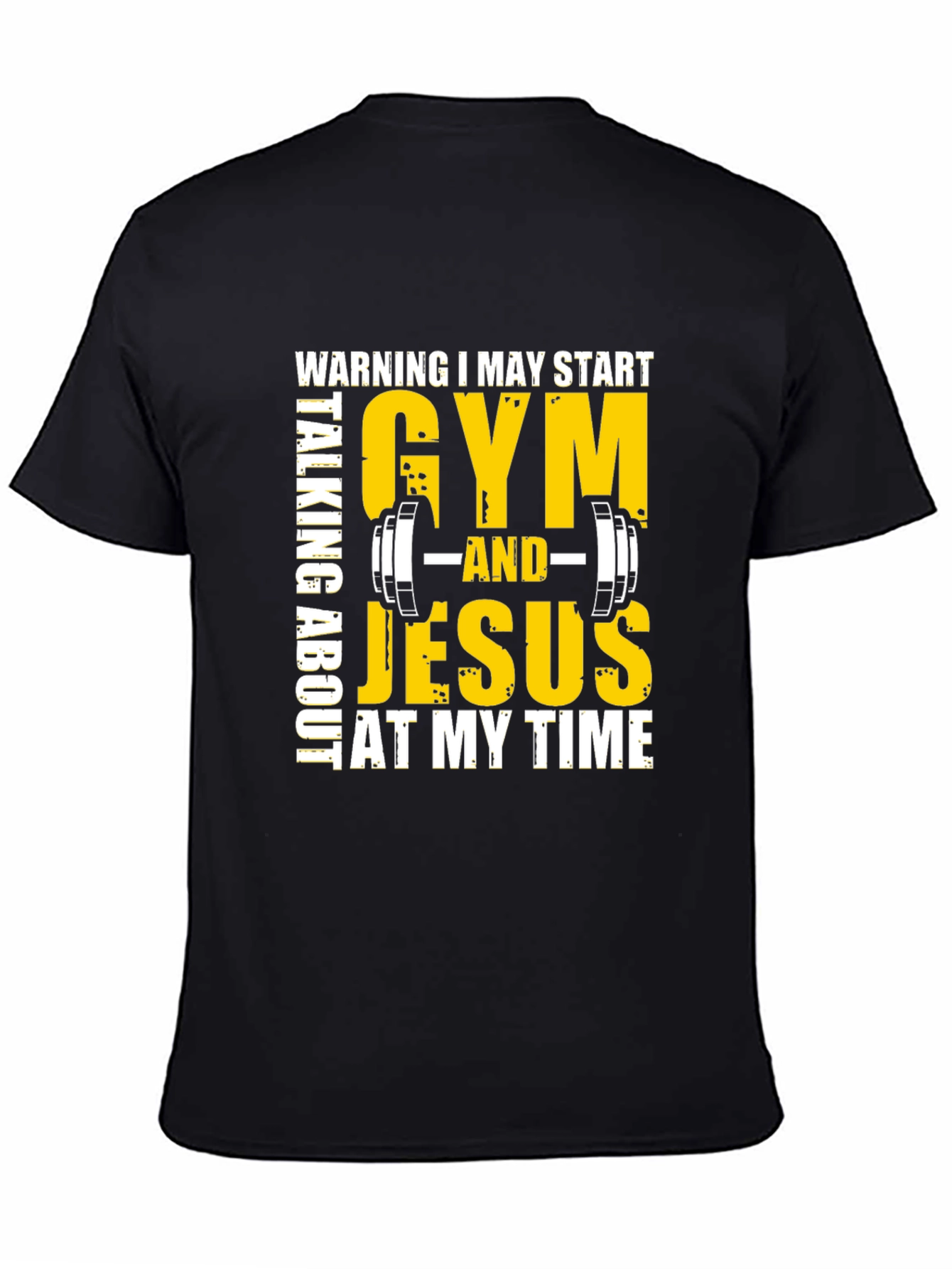 Gym & Jesus T-Shirt - Black Graphic Tee