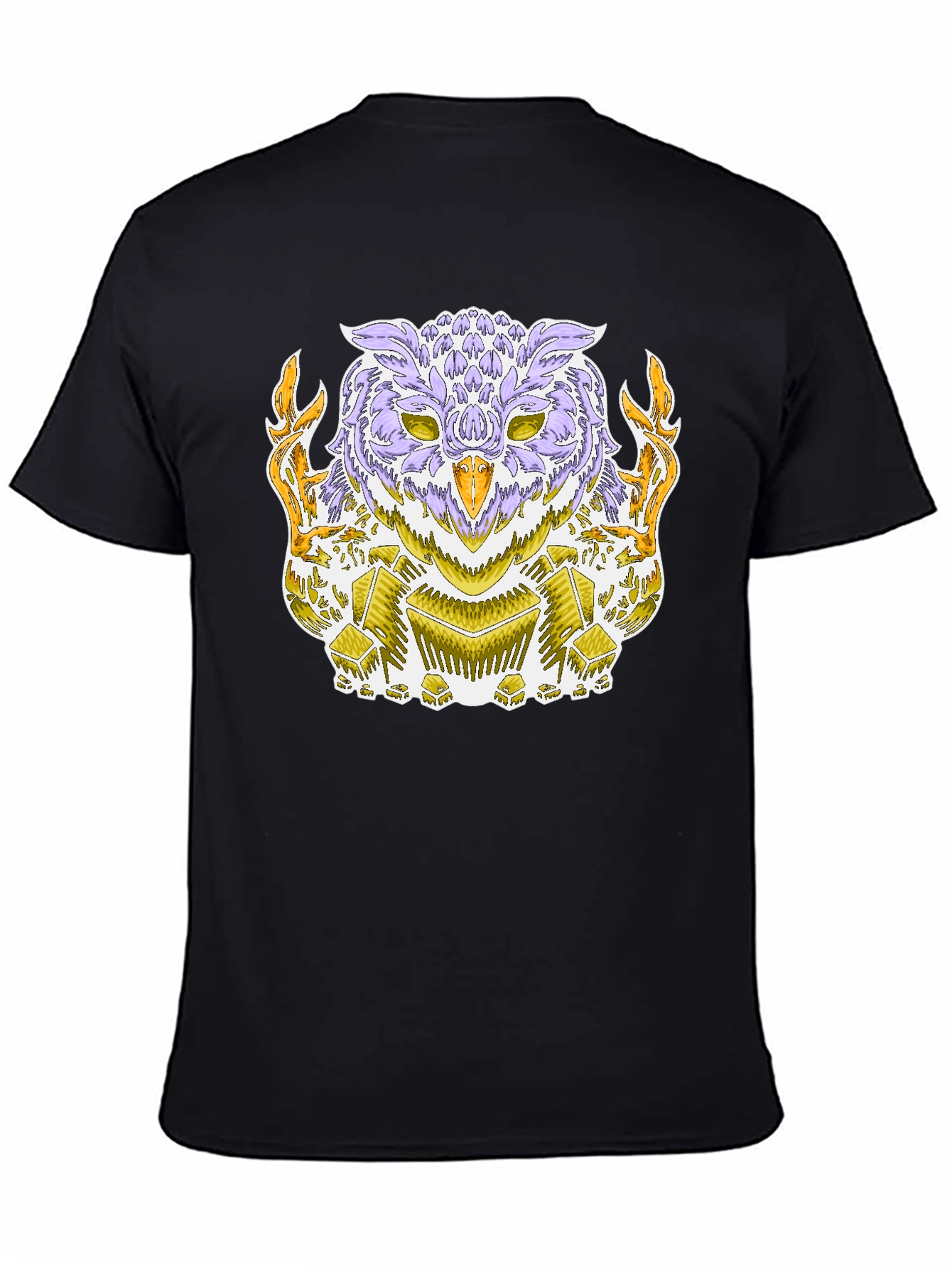 Mystic Owl Graphic Tee - Black Cotton Blend