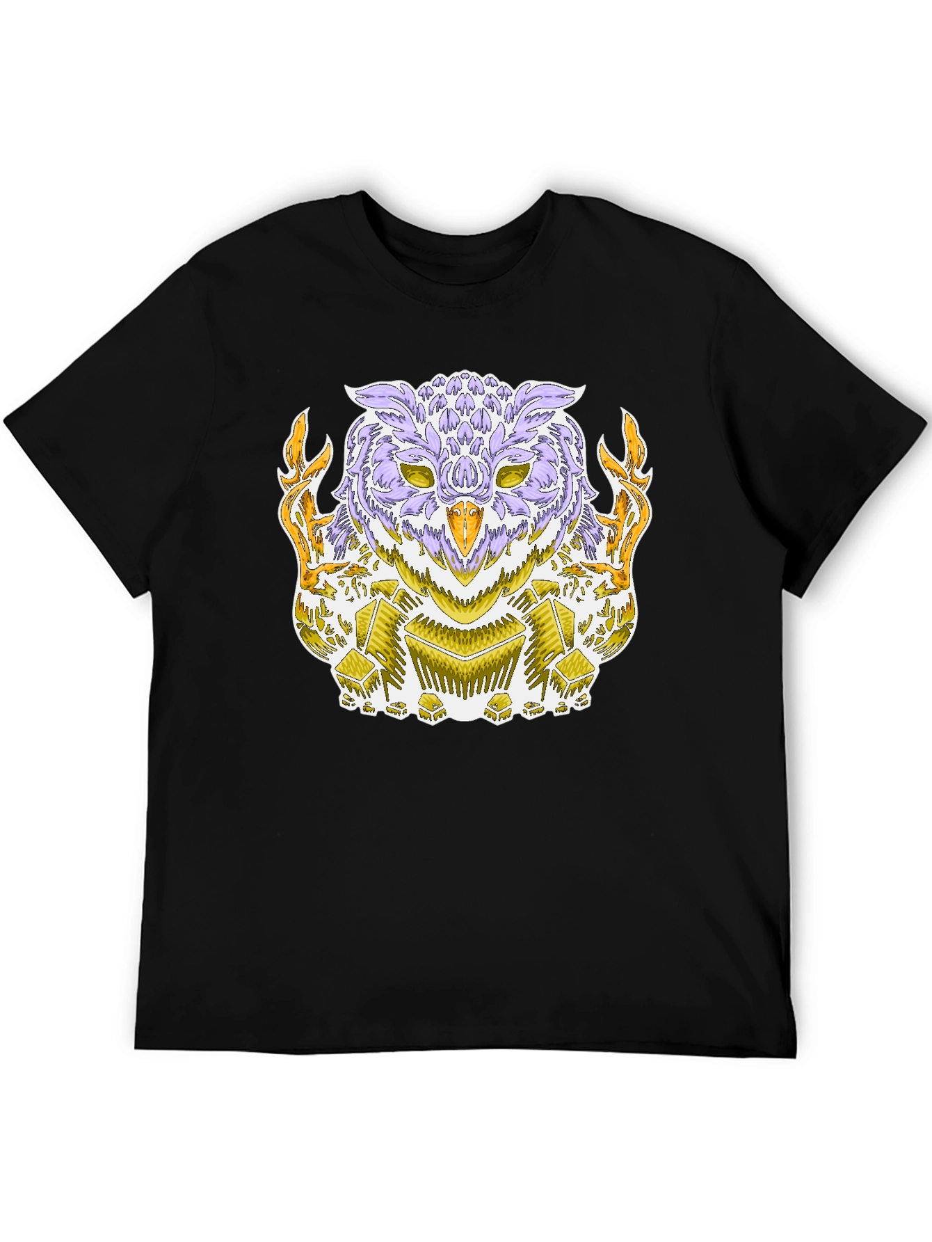 Mystic Owl Graphic Tee - Black Cotton Blend