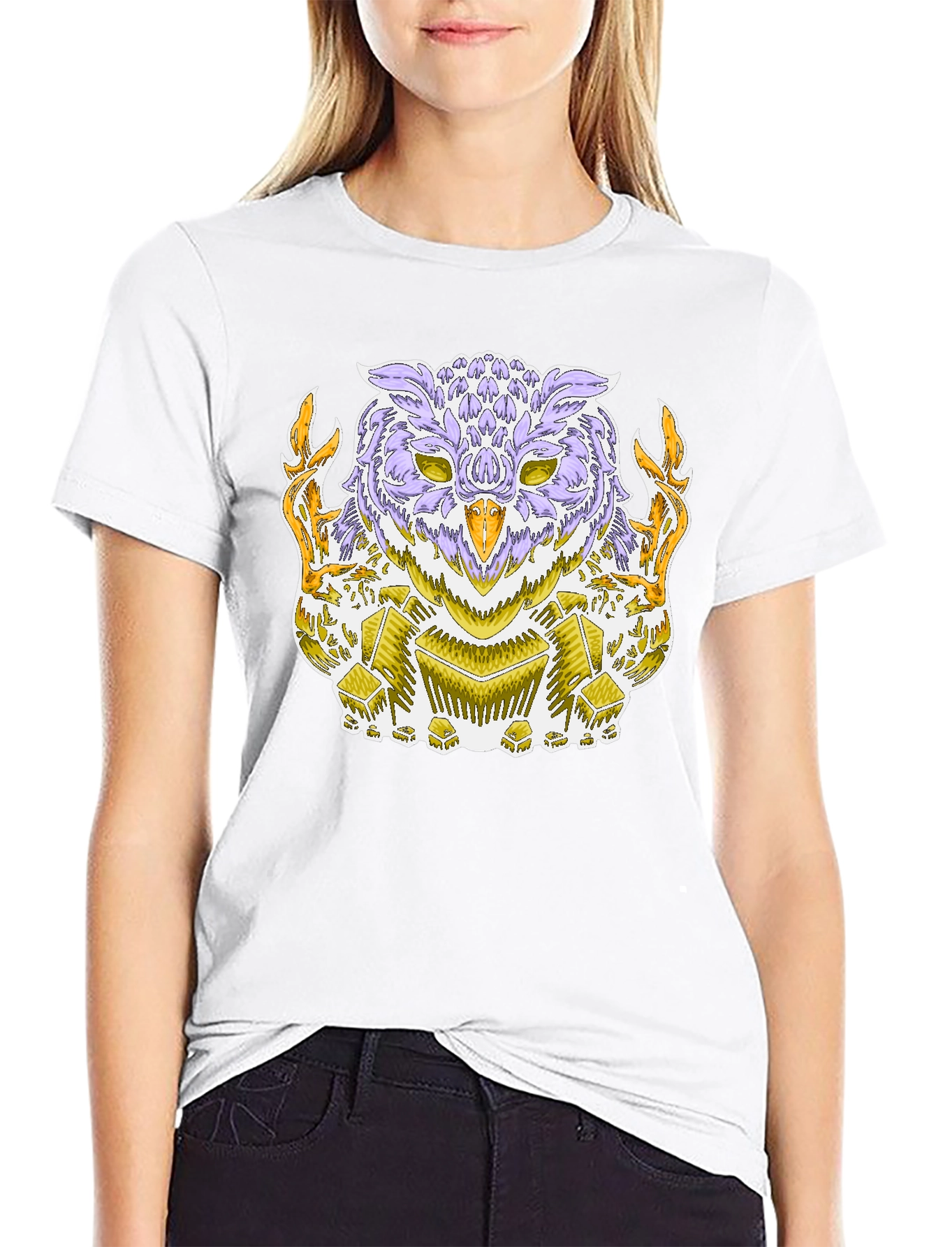 Mystic Owl Graphic Tee - Black Cotton Blend