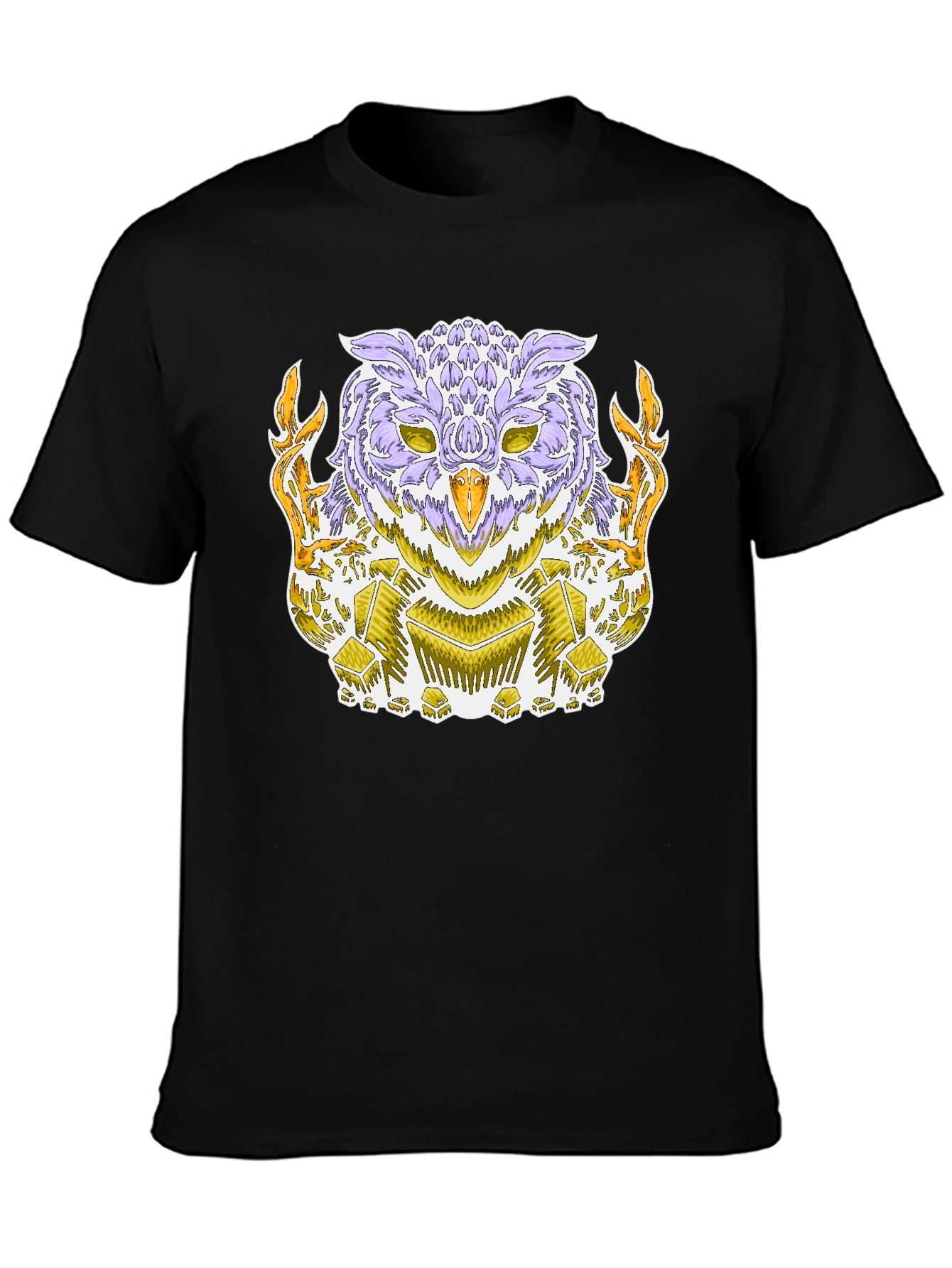 Mystic Owl Graphic Tee - Black Cotton Blend