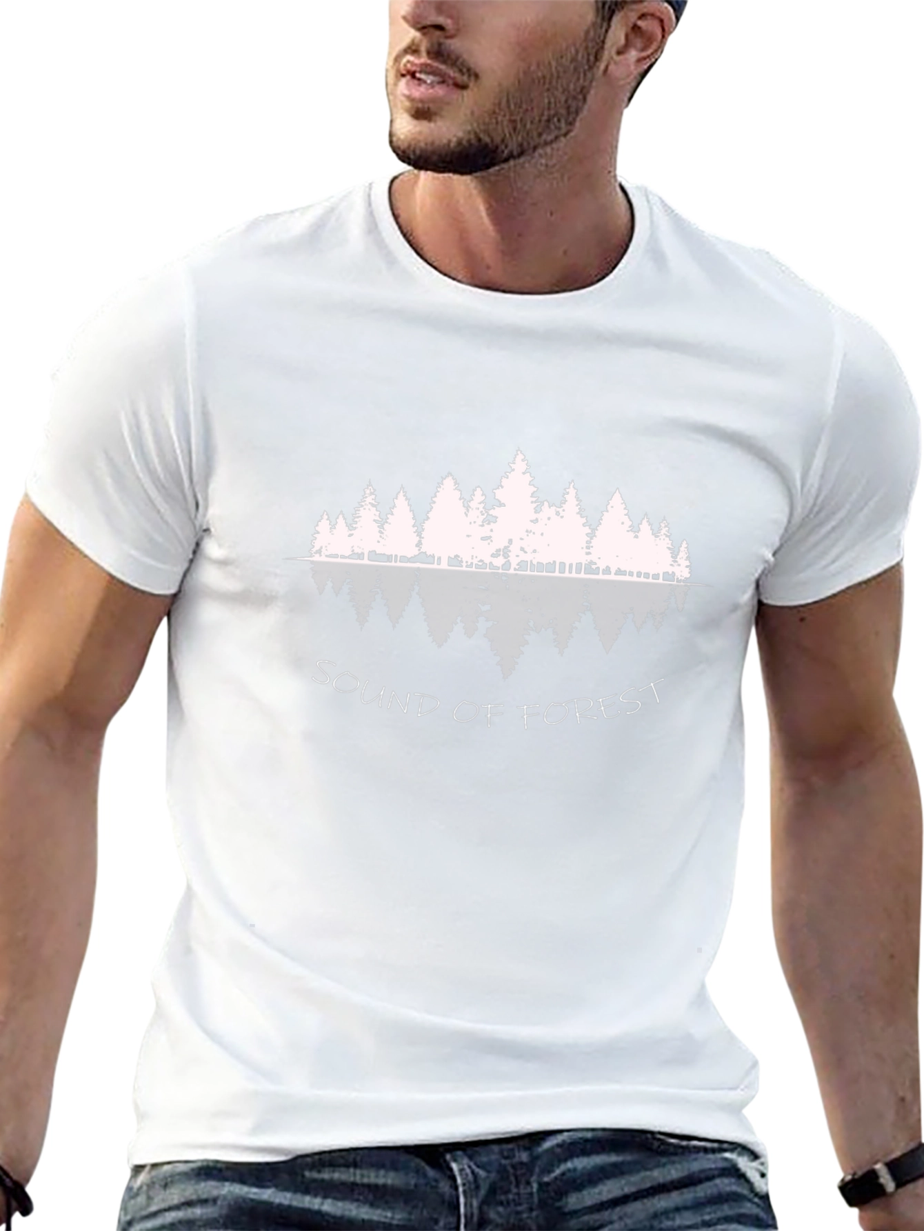 Sound of Forest Black Graphic T-Shirt