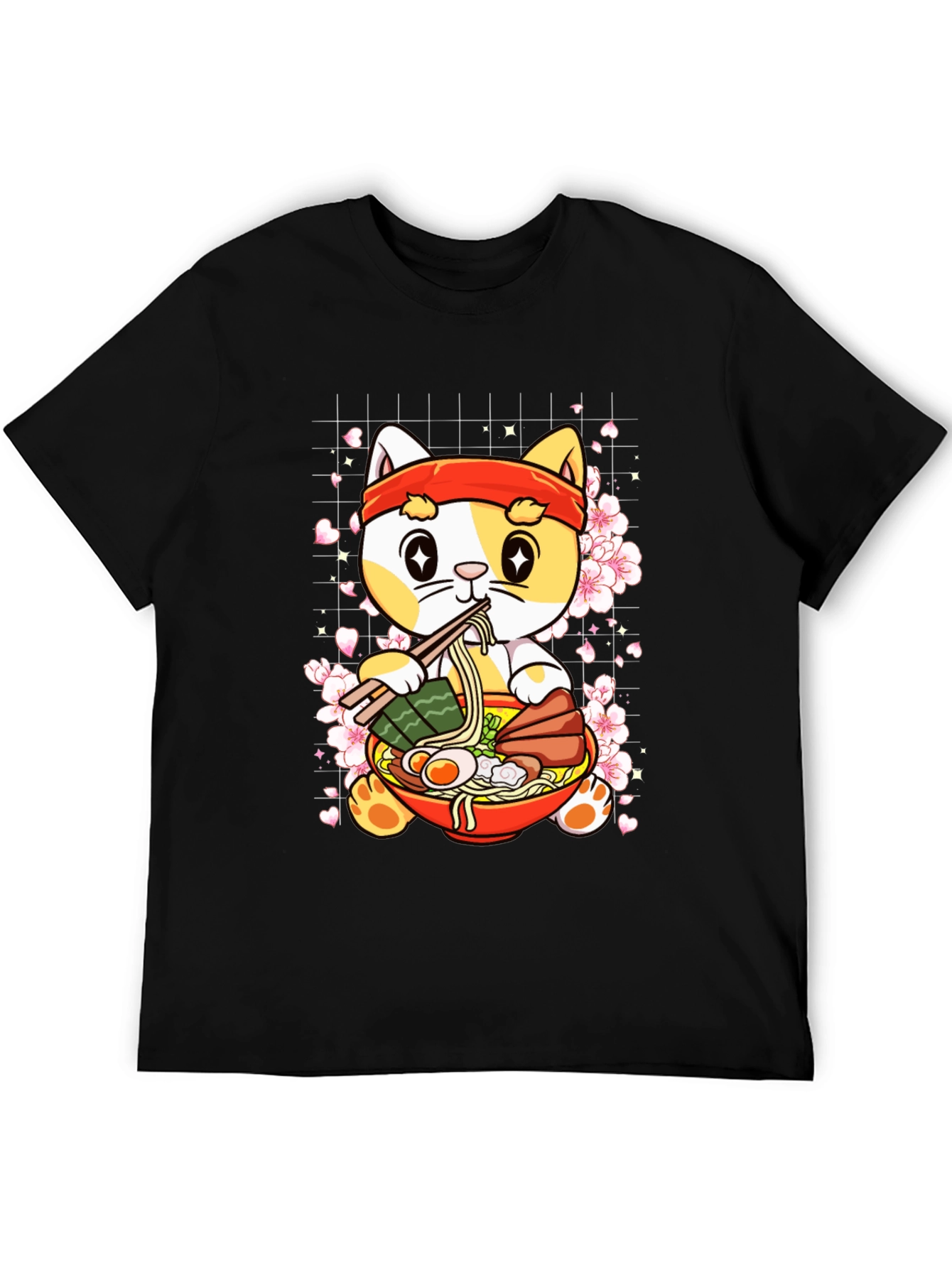 Cute Ramen Cat T-Shirt - Anime Style
