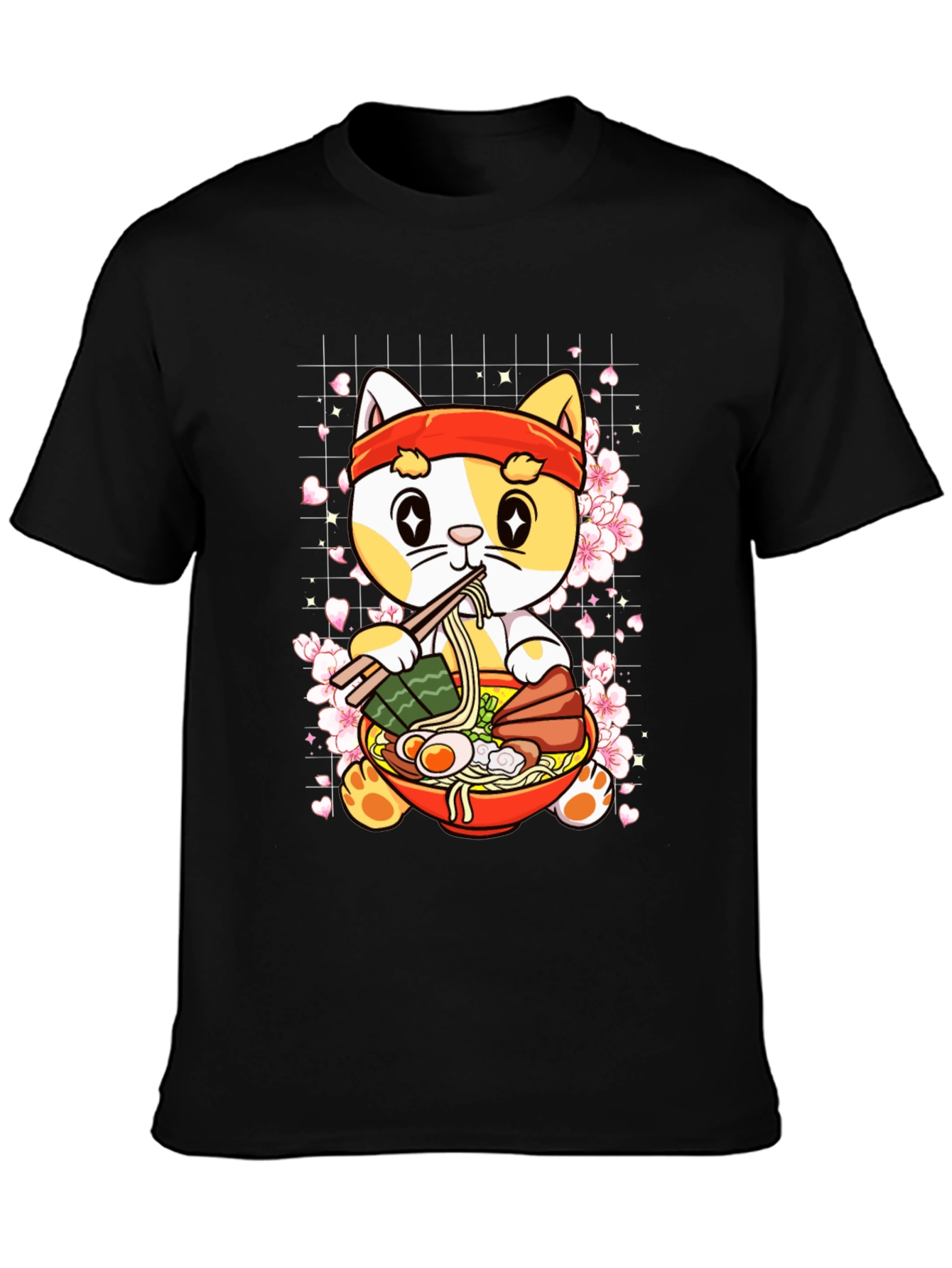 Cute Ramen Cat T-Shirt - Anime Style
