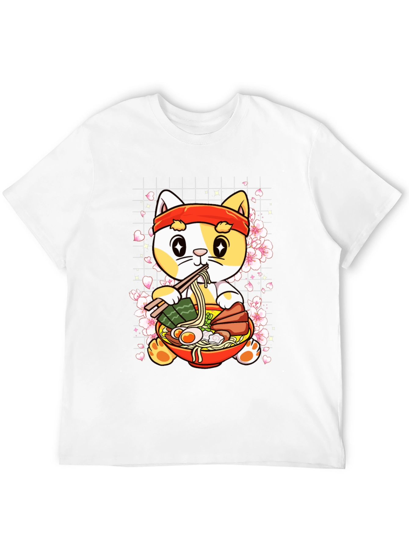 Cute Ramen Cat T-Shirt - Anime Style