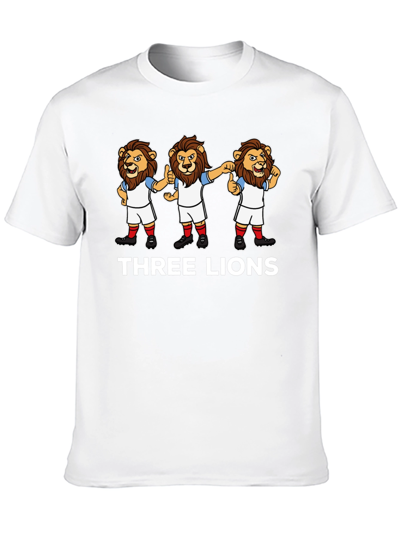 Three Lions Cartoon Graphic T-Shirt - Black