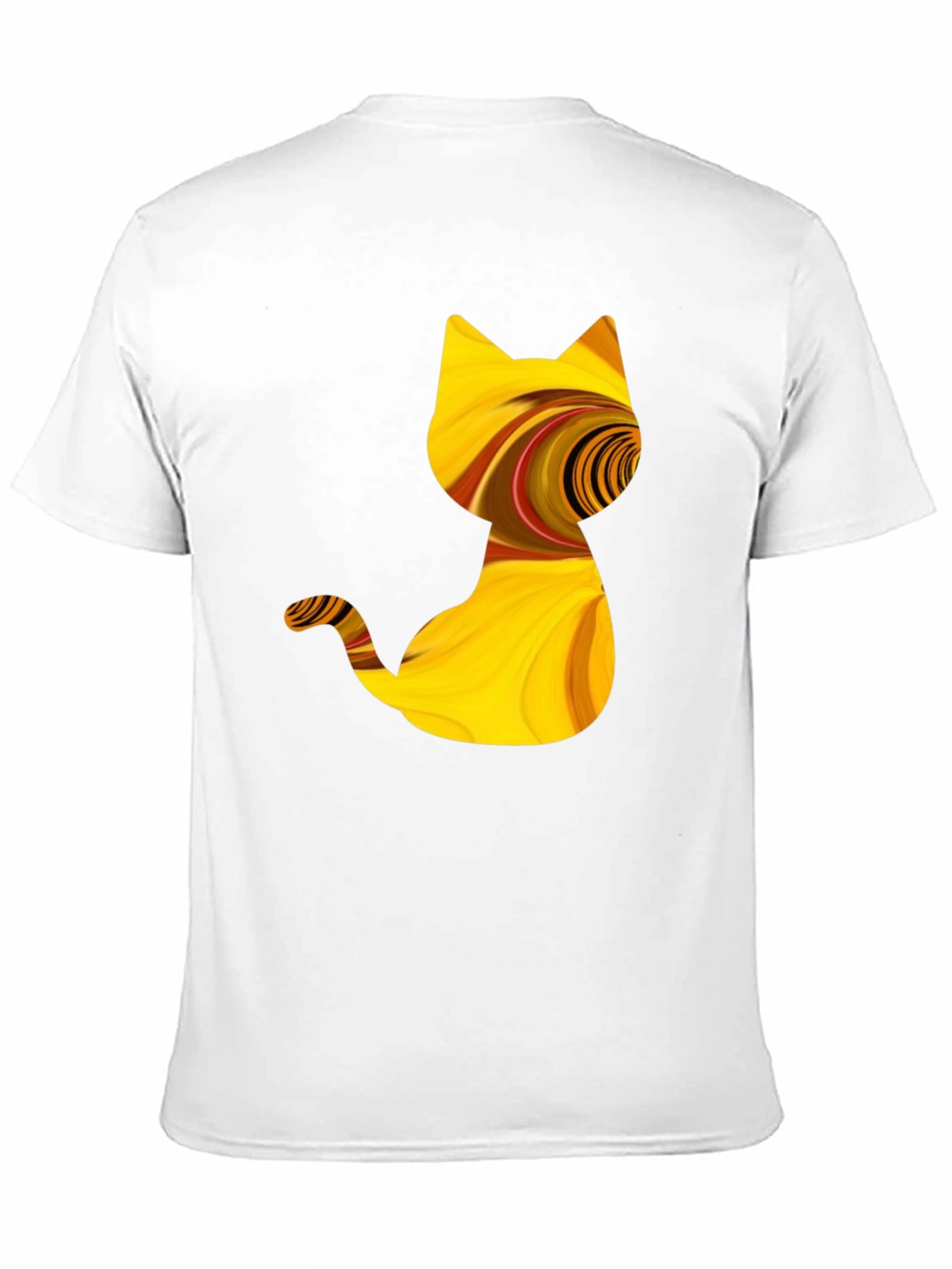 Abstract Cat Graphic Tee - Stylish Black T-Shirt