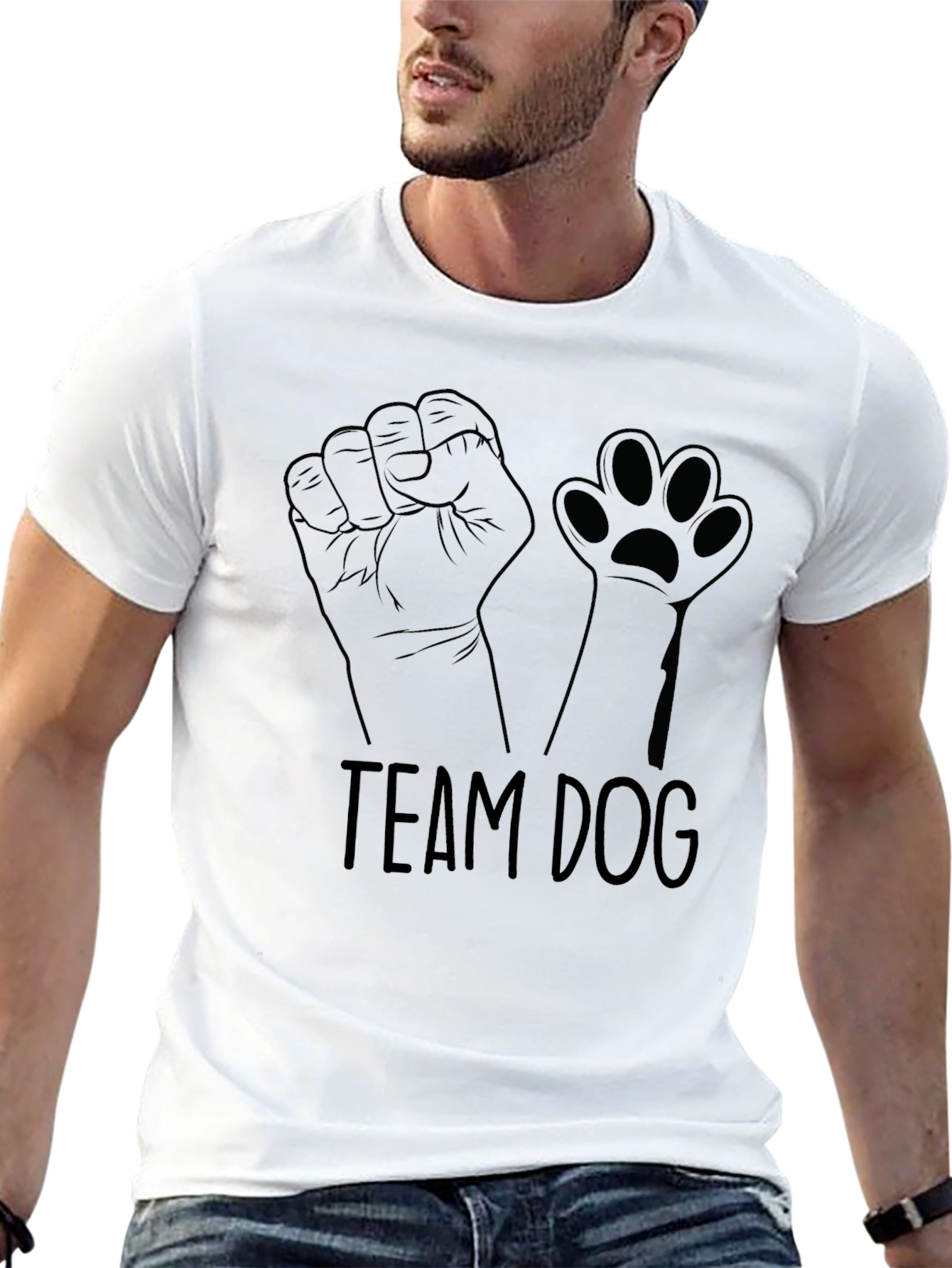 Team Dog Black Graphic T-Shirt