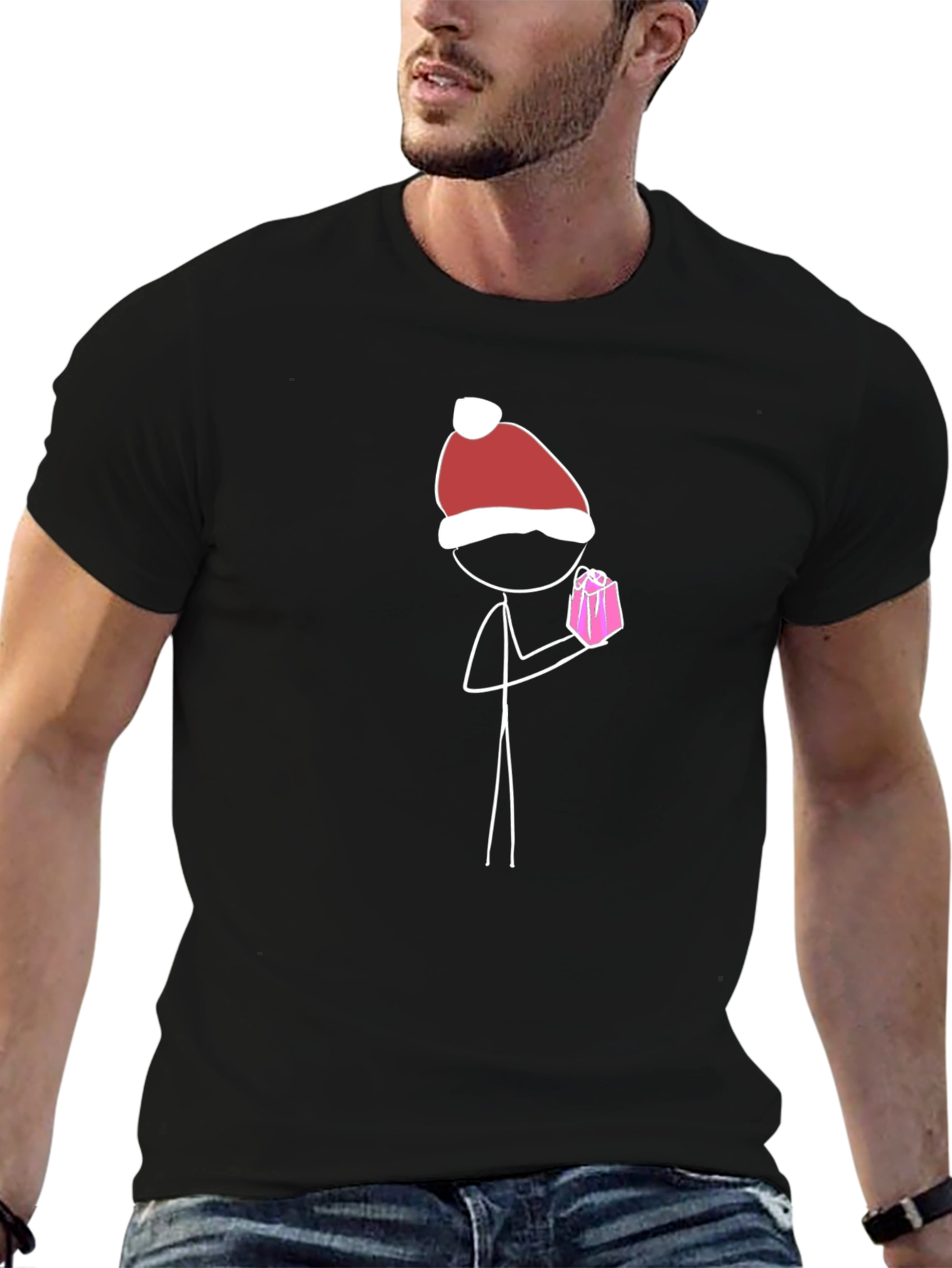 Festive Stick Figure Tee - Christmas Gift