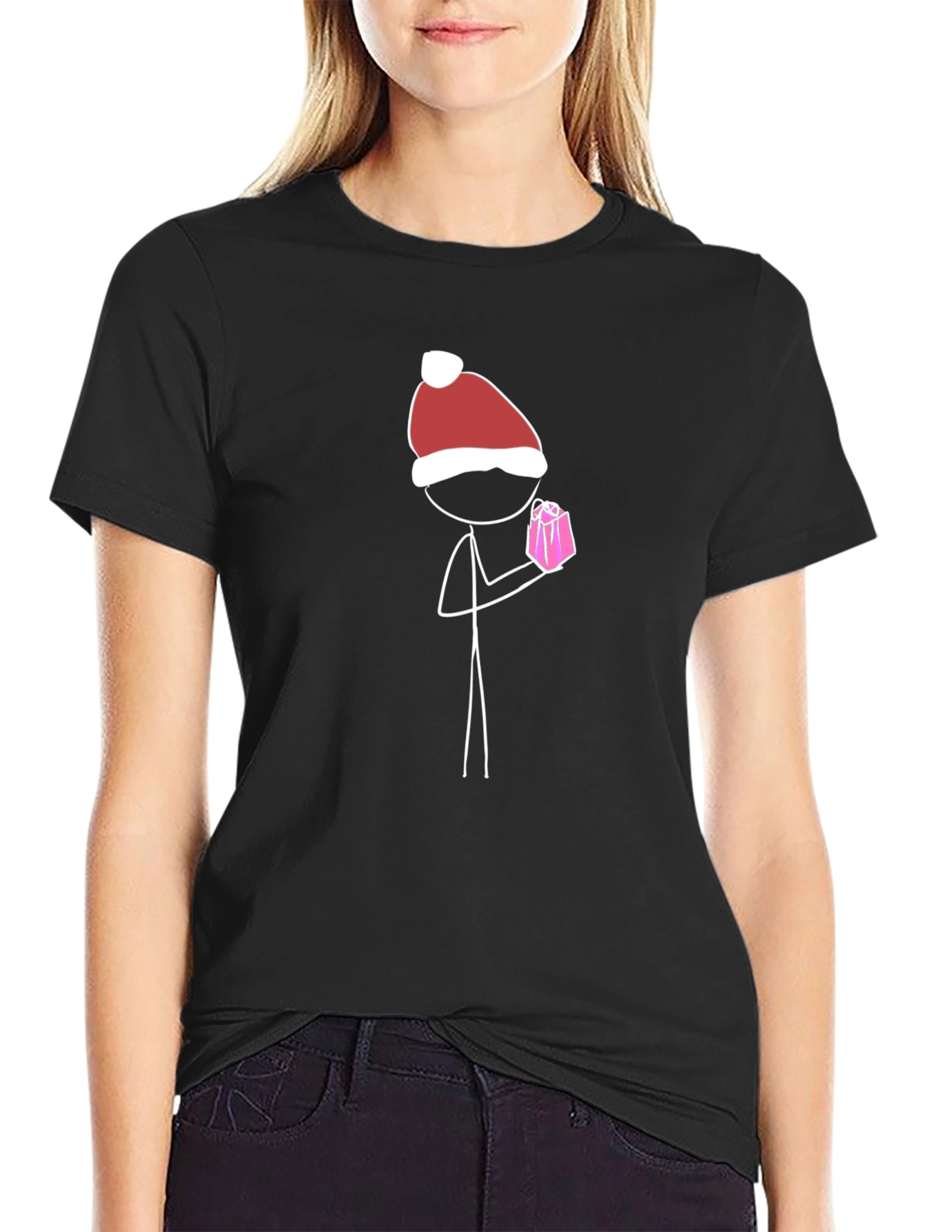 Festive Stick Figure Tee - Christmas Gift