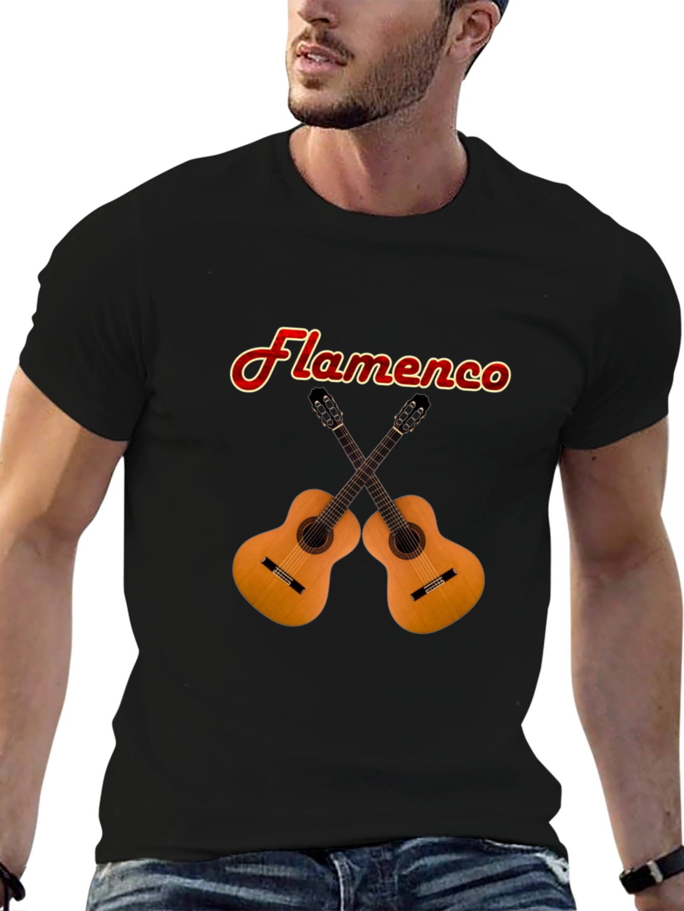 Flamenco Guitars Graphic T-Shirt - Black