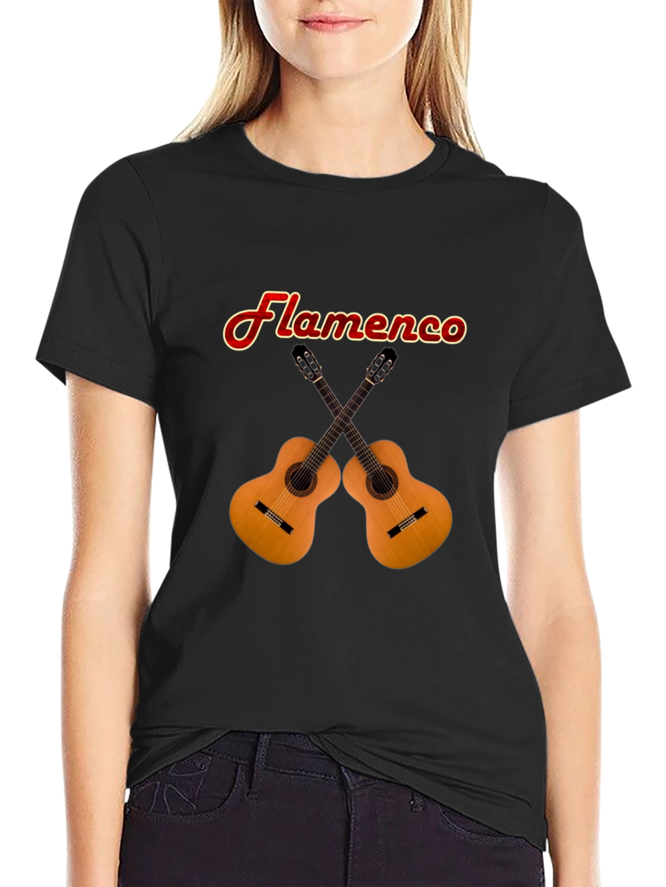 Flamenco Guitars Graphic T-Shirt - Black