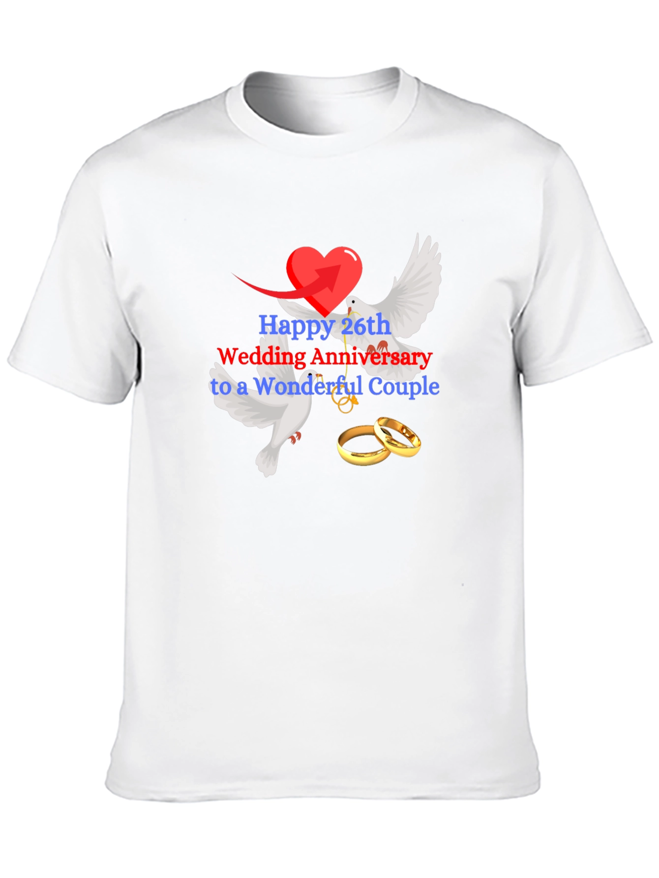 26th Anniversary T-Shirt Wonderful Couple Gift