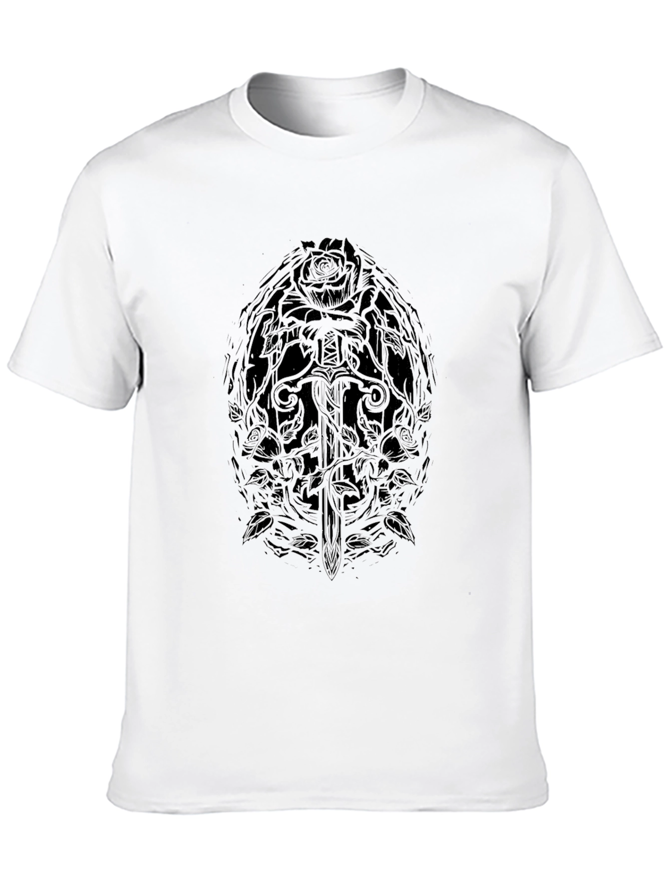 Rose & Sword Graphic Black T-Shirt