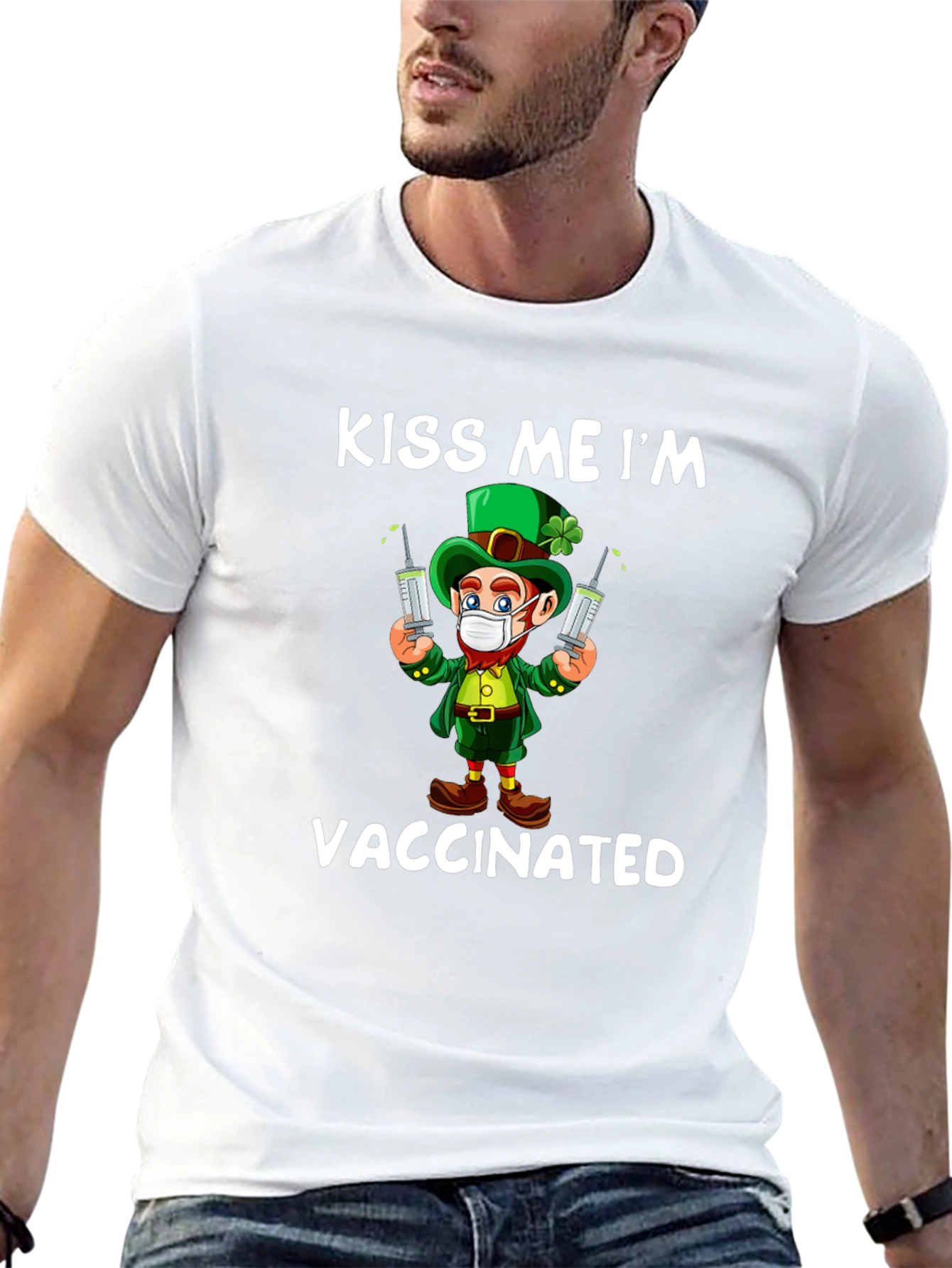 Kiss Me Im Vaccinated St Patricks Day T-Shirt