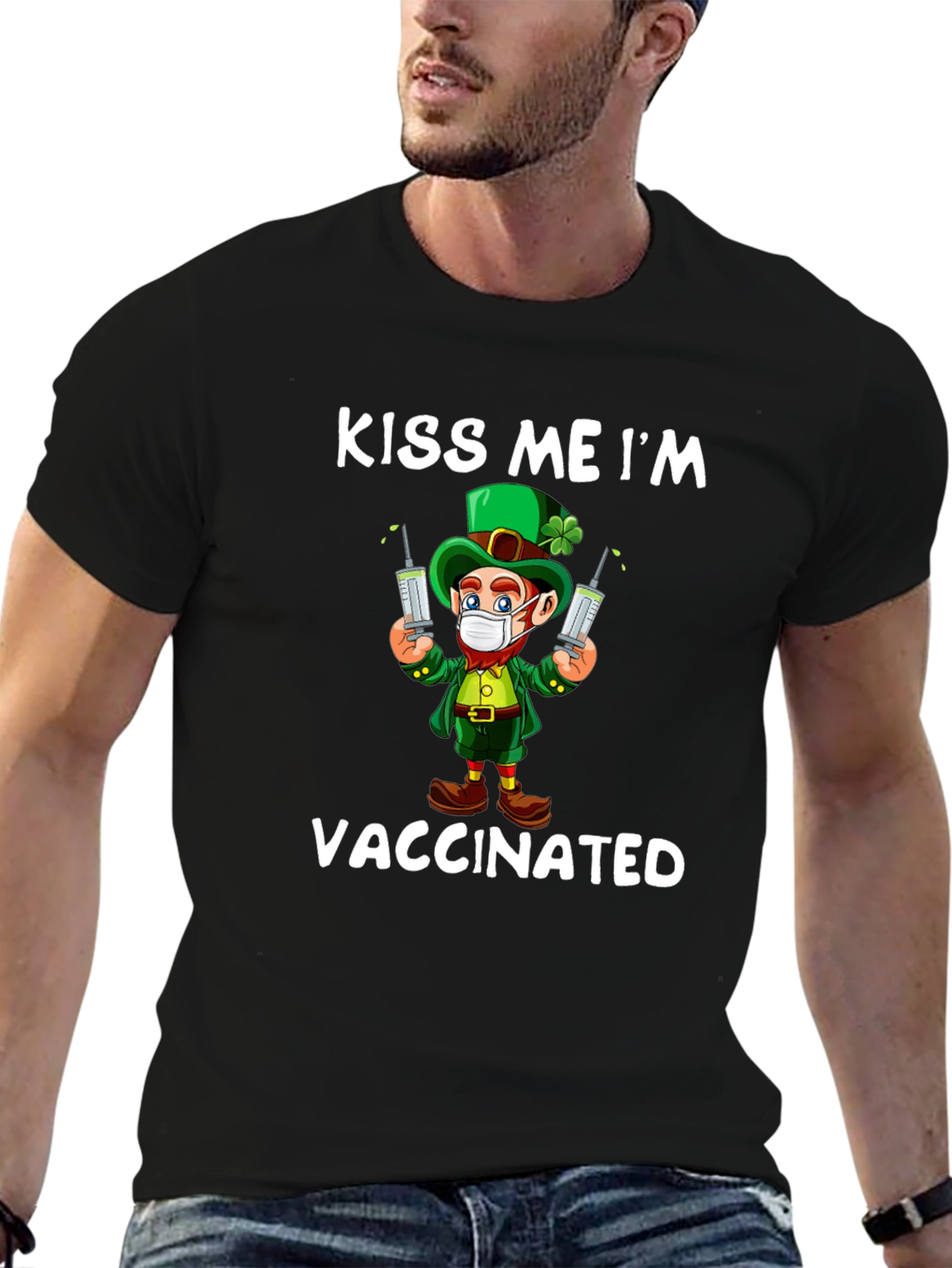 Kiss Me Im Vaccinated St Patricks Day T-Shirt
