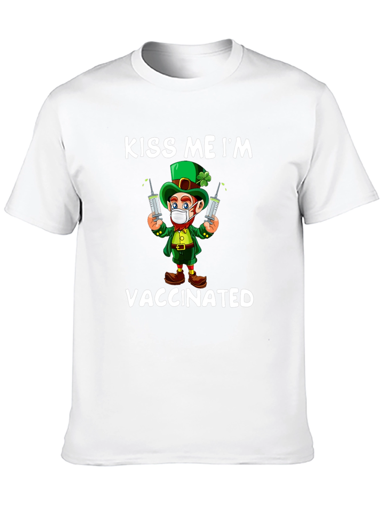 Kiss Me Im Vaccinated St Patricks Day T-Shirt
