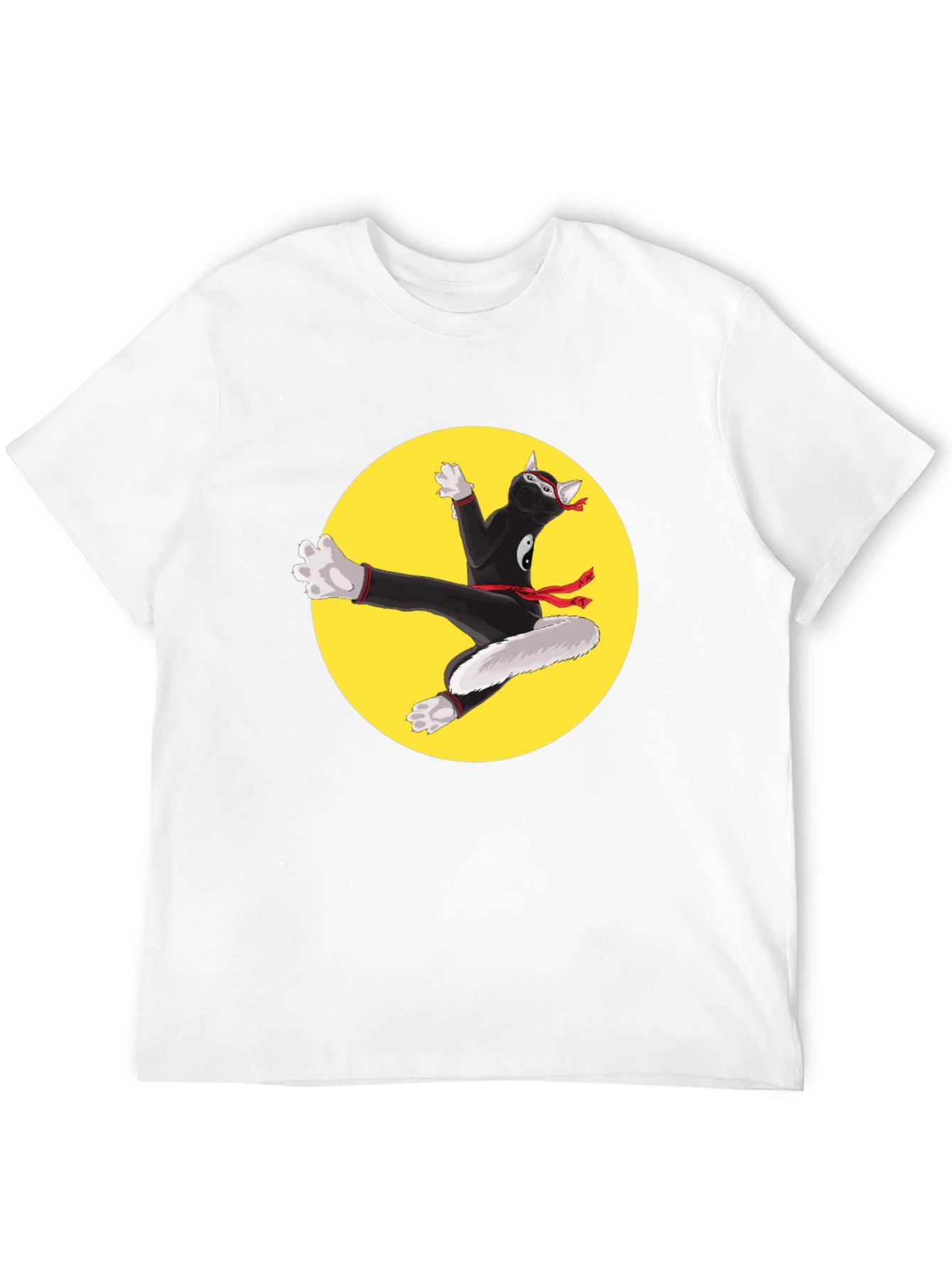 Ninja Cat T-Shirt - Black Cotton Blend