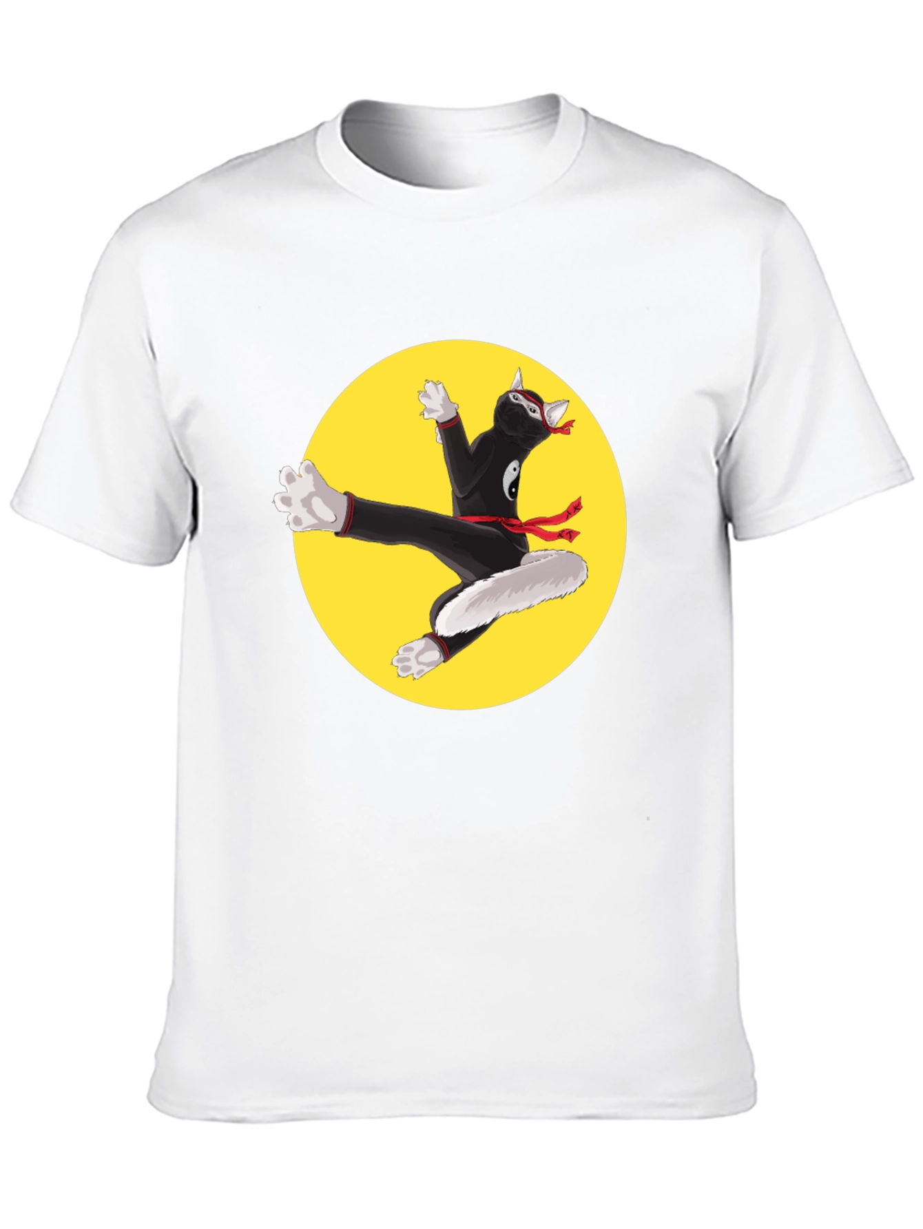 Ninja Cat T-Shirt - Black Cotton Blend