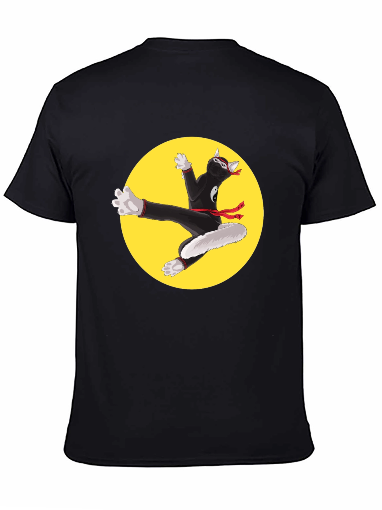 Ninja Cat T-Shirt - Black Cotton Blend