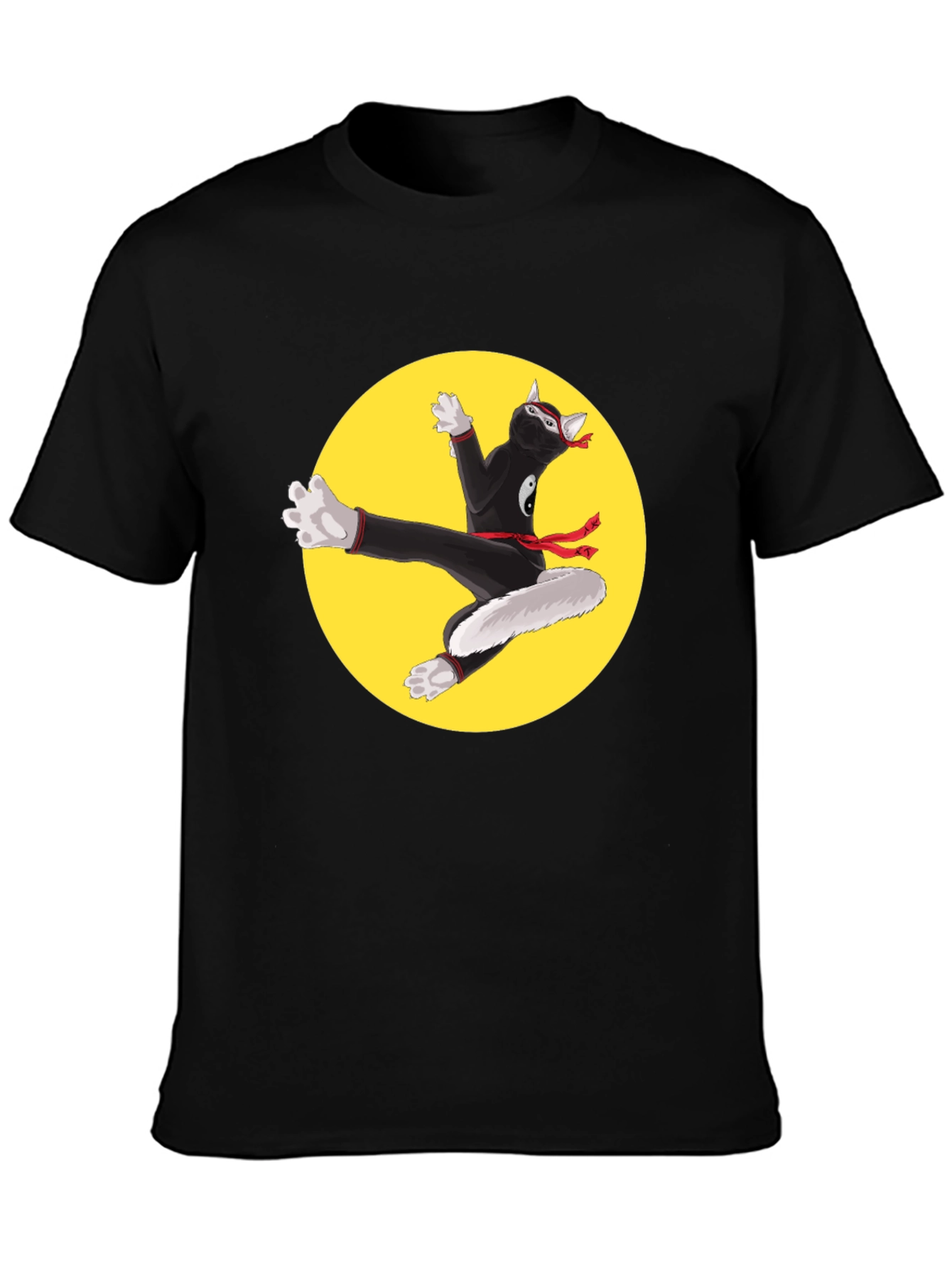 Ninja Cat T-Shirt - Black Cotton Blend