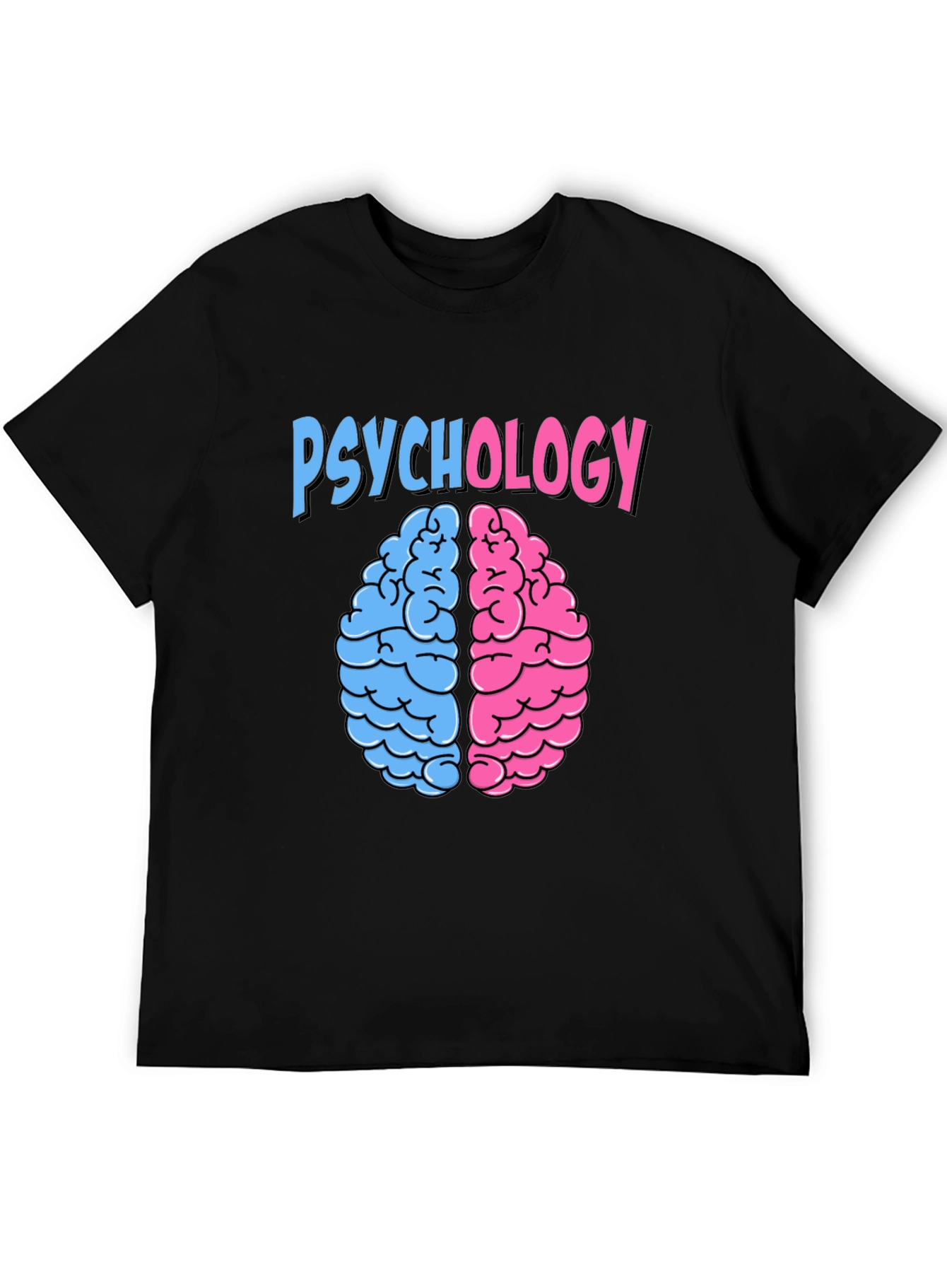 Psychology Brain Graphic Tee - Black