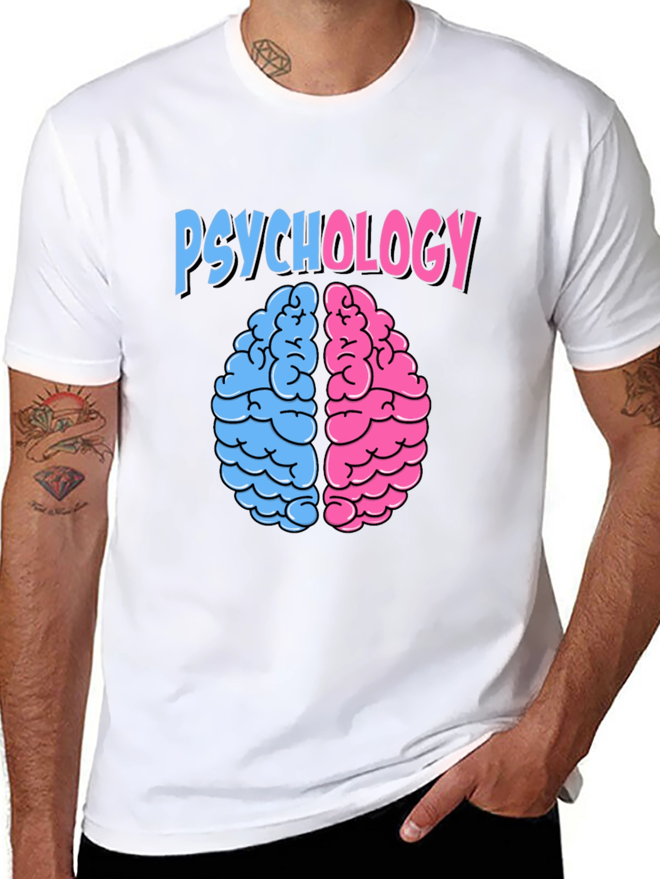 Psychology Brain Graphic Tee - Black