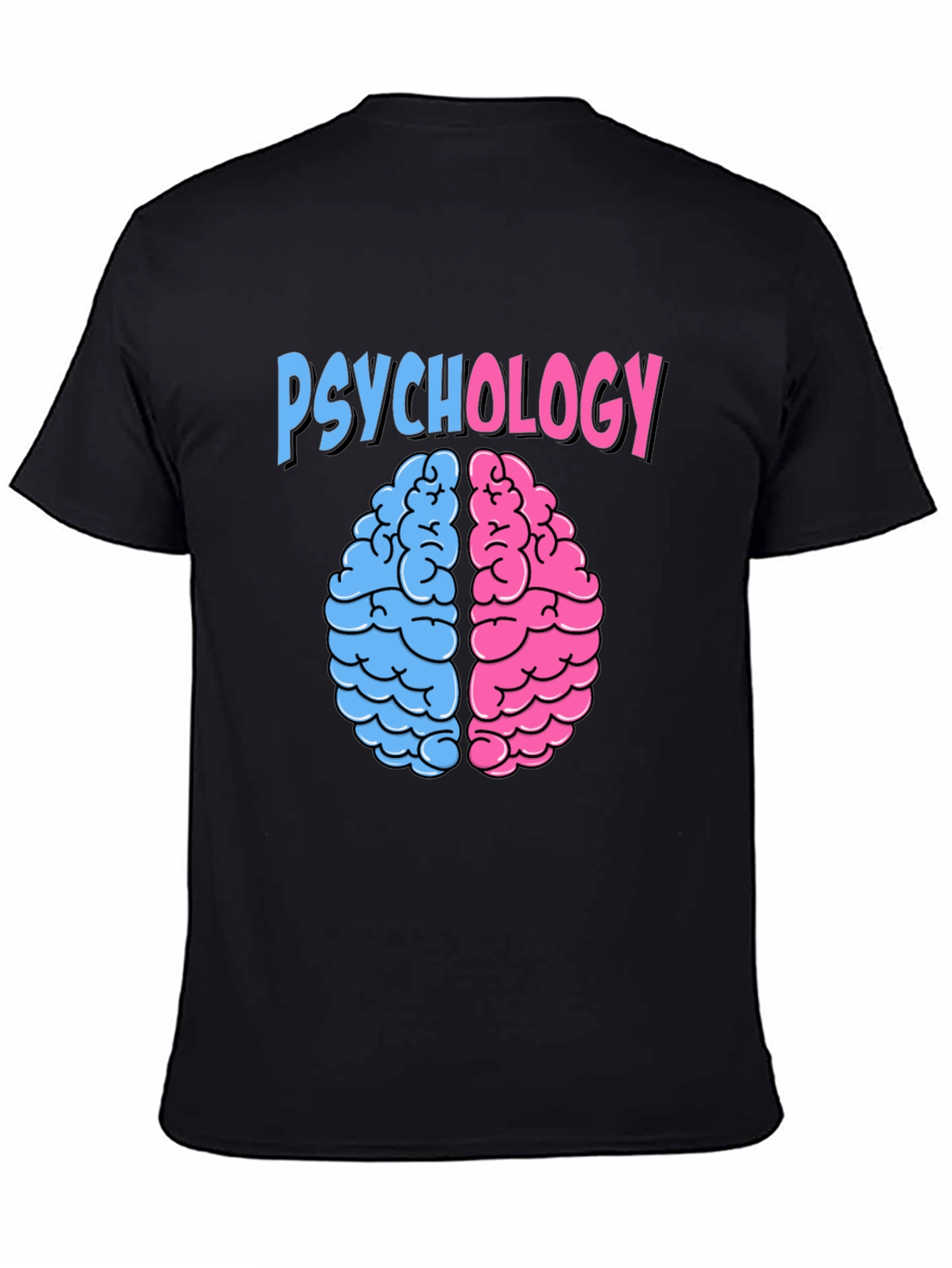 Psychology Brain Graphic Tee - Black