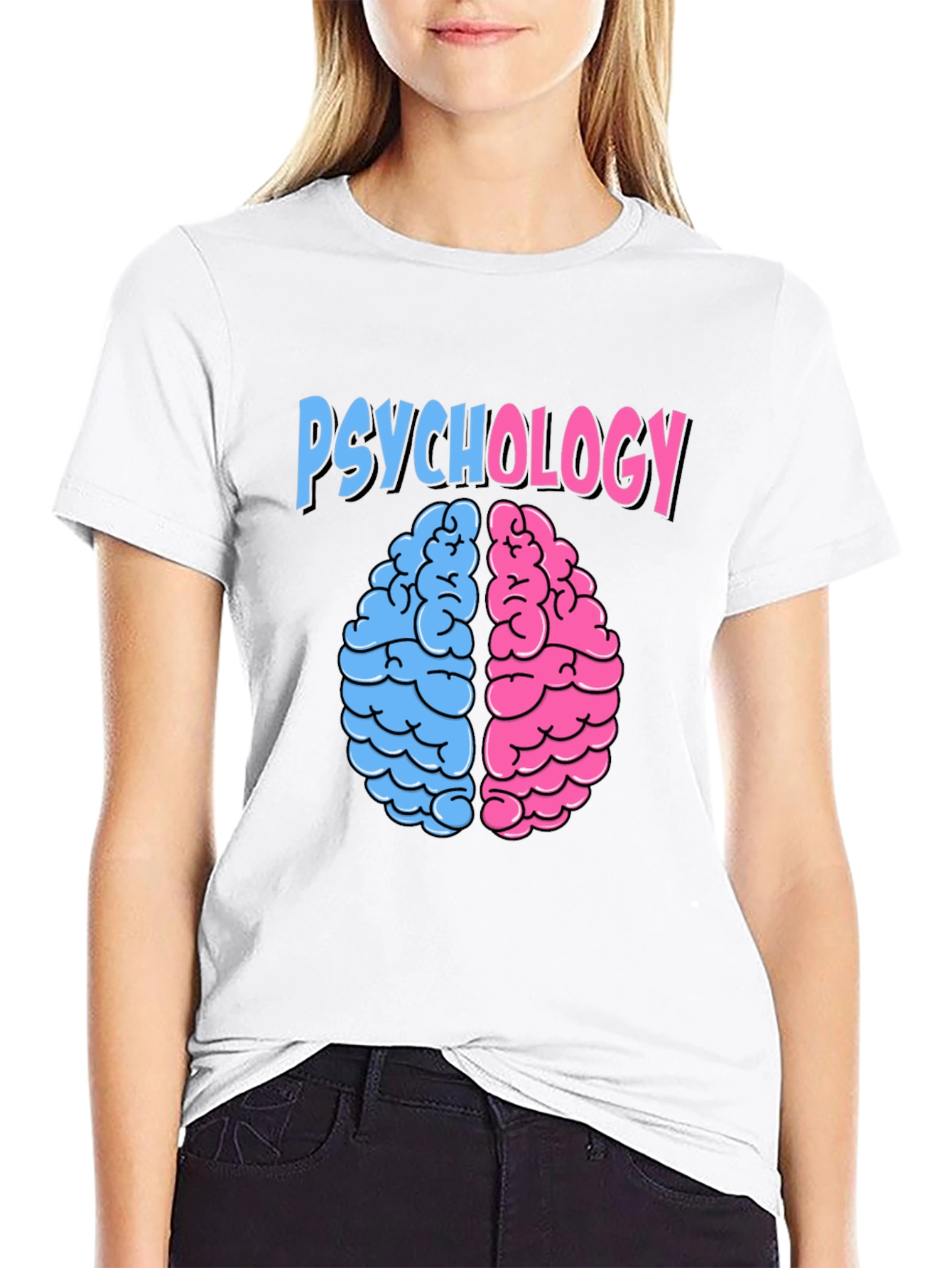 Psychology Brain Graphic Tee - Black