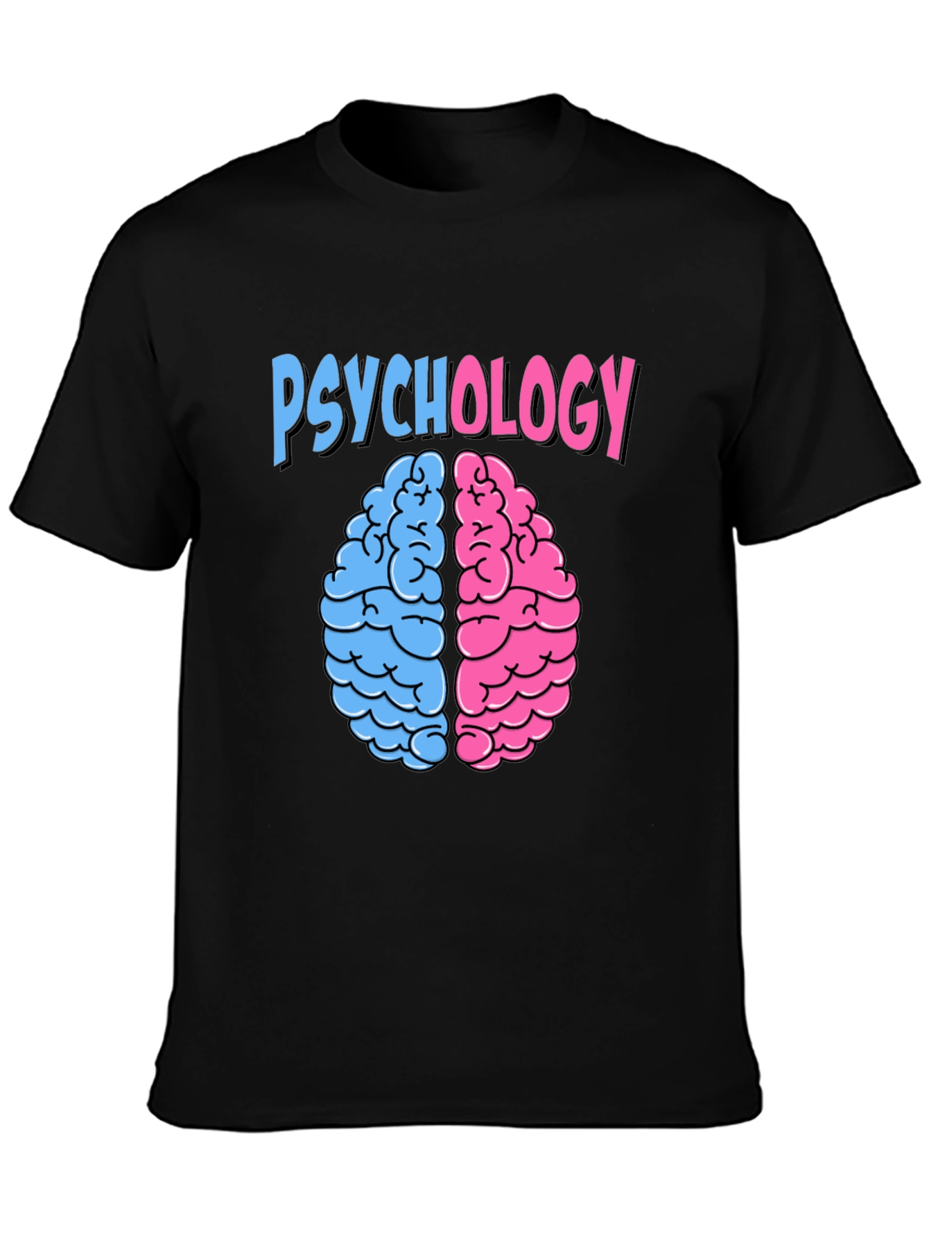 Psychology Brain Graphic Tee - Black
