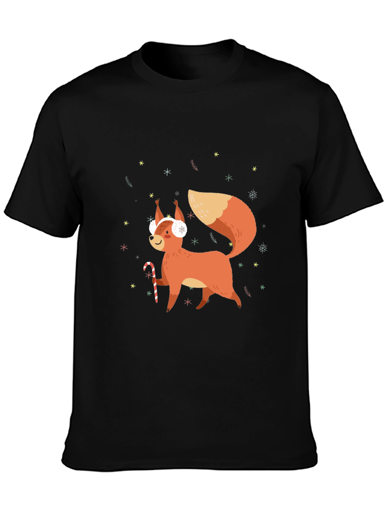Festive Squirrel Graphic Tee - Holiday Cheer!
