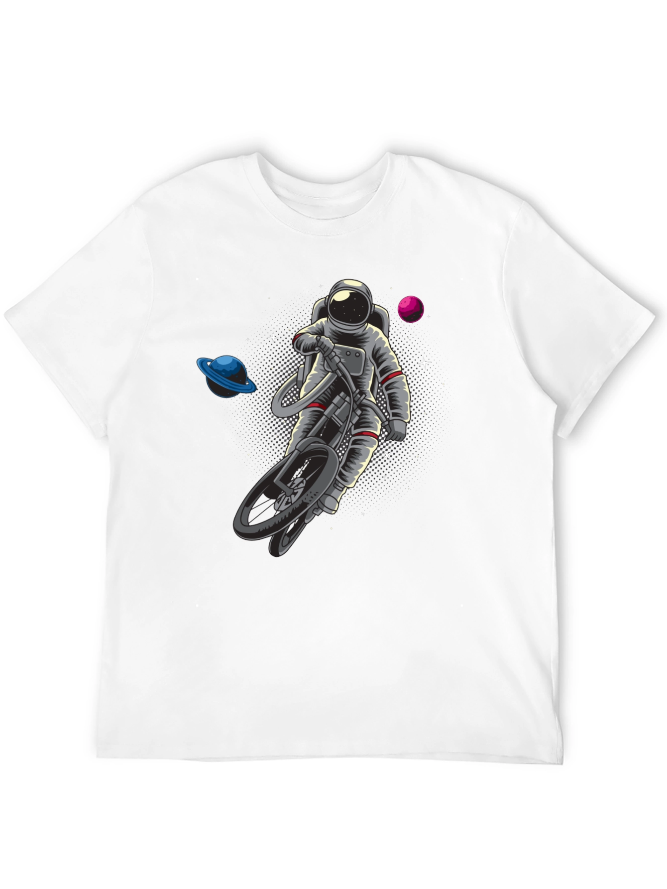 Astronaut Riding Bike in Space T-Shirt