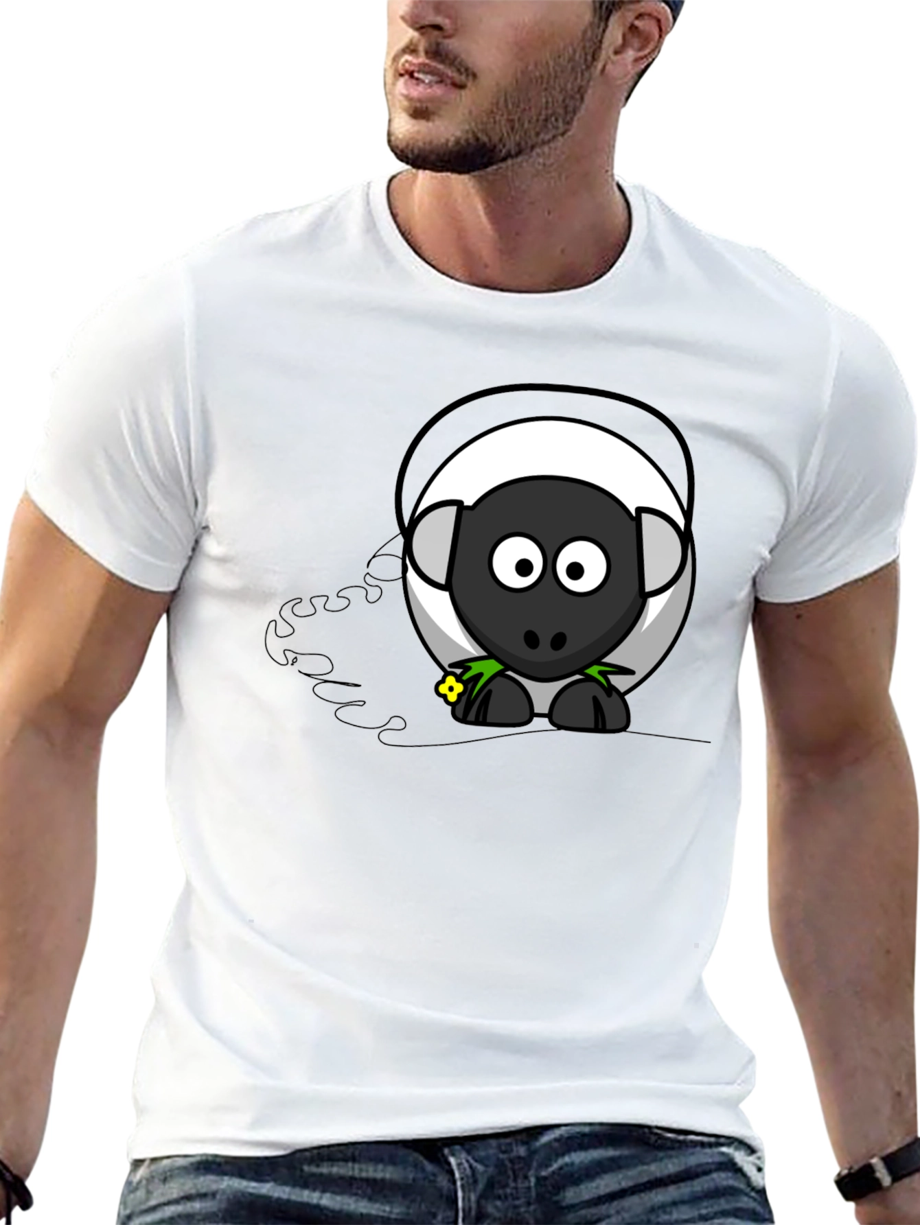 Cartoon Sheep Graphic T-Shirt