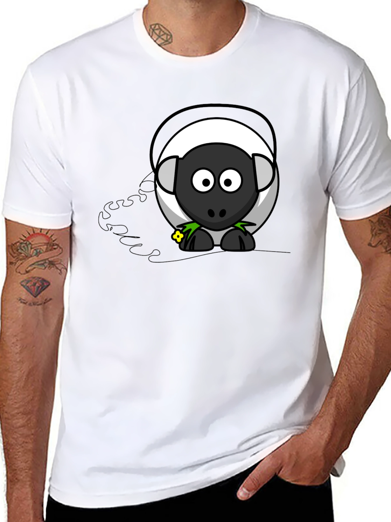 Cartoon Sheep Graphic T-Shirt