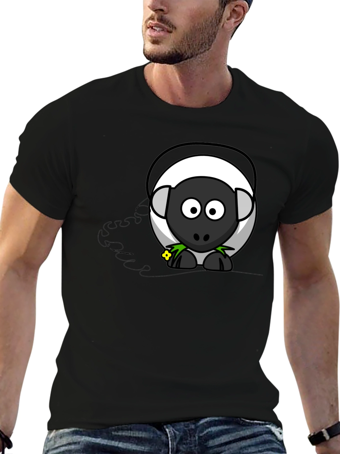 Cartoon Sheep Graphic T-Shirt