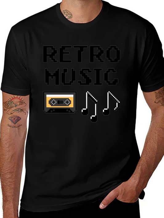 Retro Music Pixel Art Graphic T-Shirt
