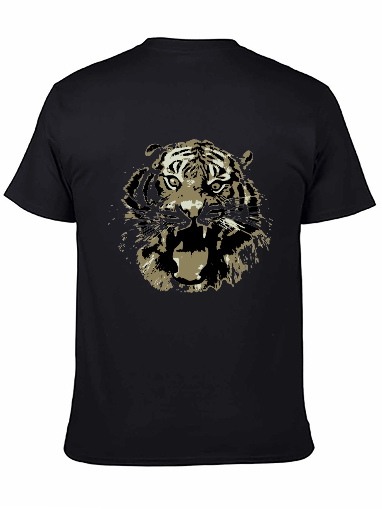 Black Tiger Graphic Tee - Bold Animal Print