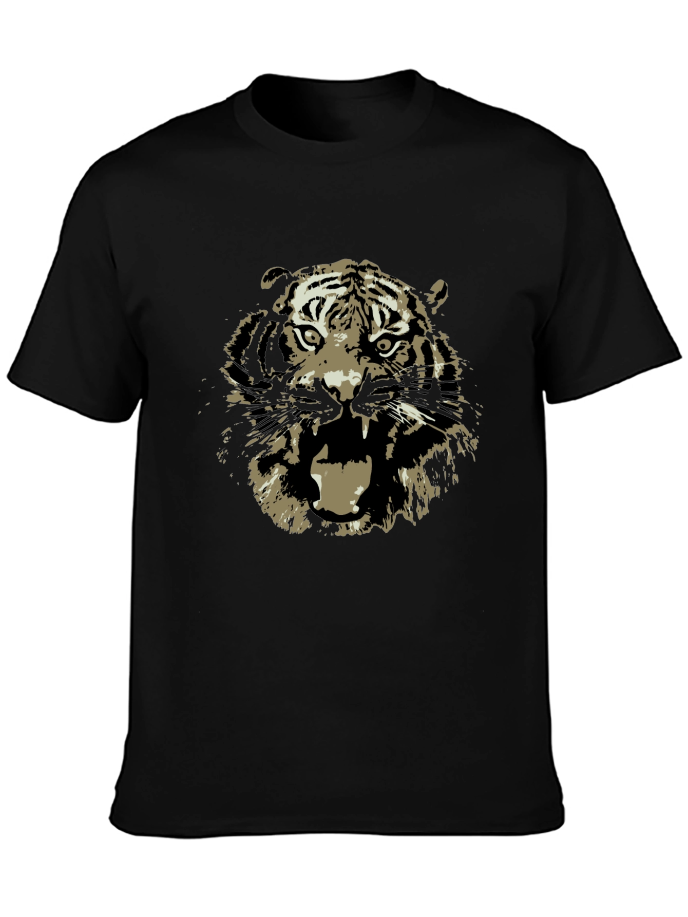 Black Tiger Graphic Tee - Bold Animal Print